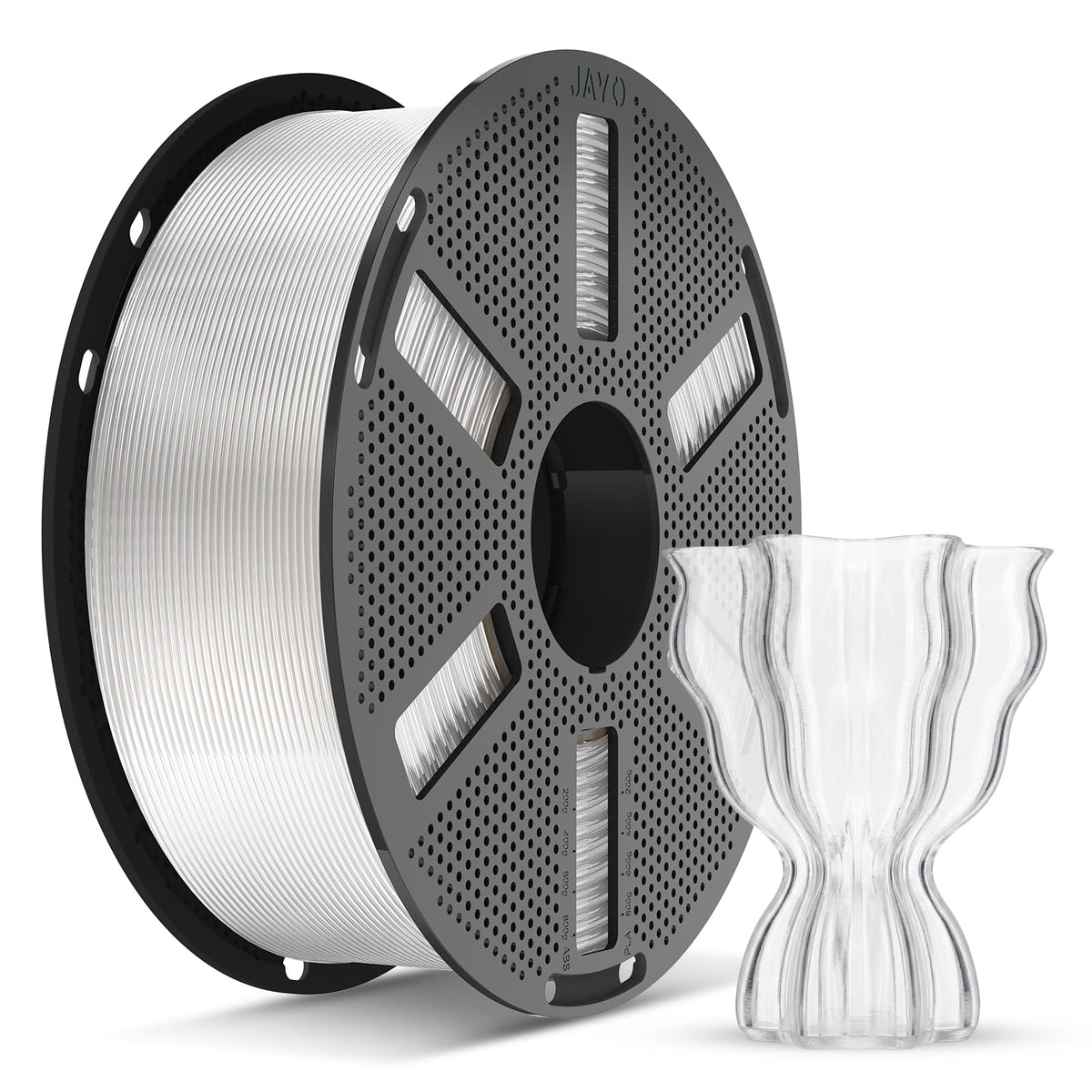 JAYO PLA 3D Printer Filament 1.1KG Black, PLA Filament 1.75mm, Dimensional Accuracy +/- 0.02mm, Neatly Wound Filament, Fits Most FDM Printer.