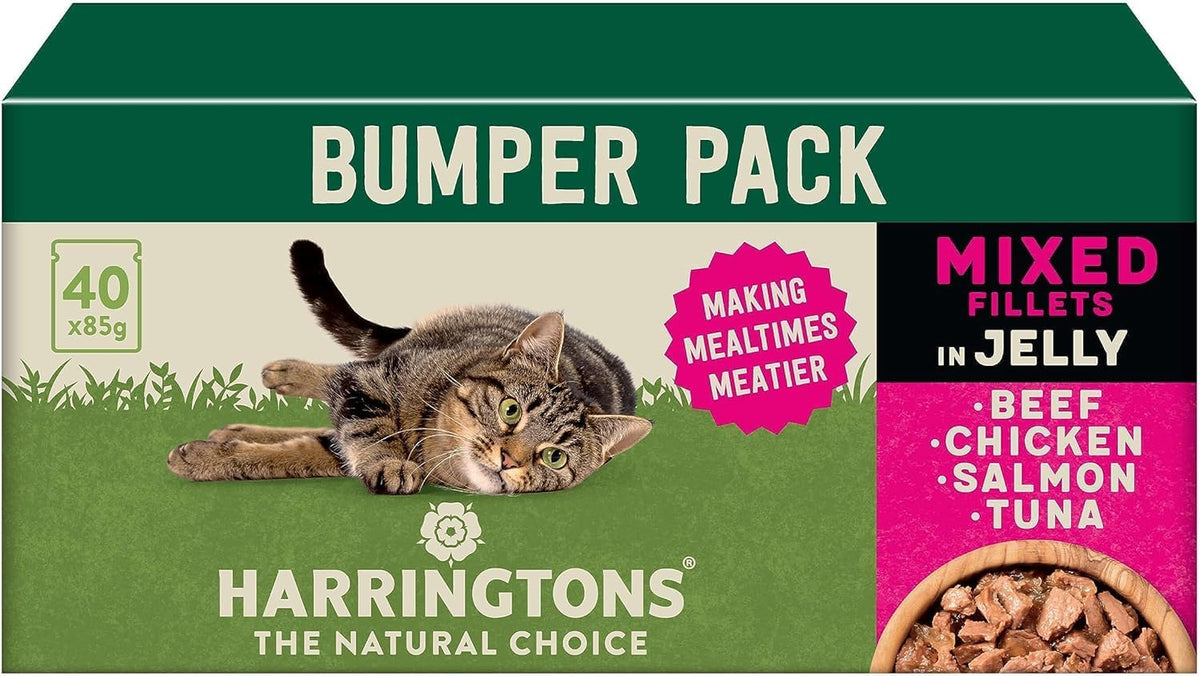 Harringtons Complete Wet Adult Cat Food Pouch Mixed in Jelly Pack 40x85g