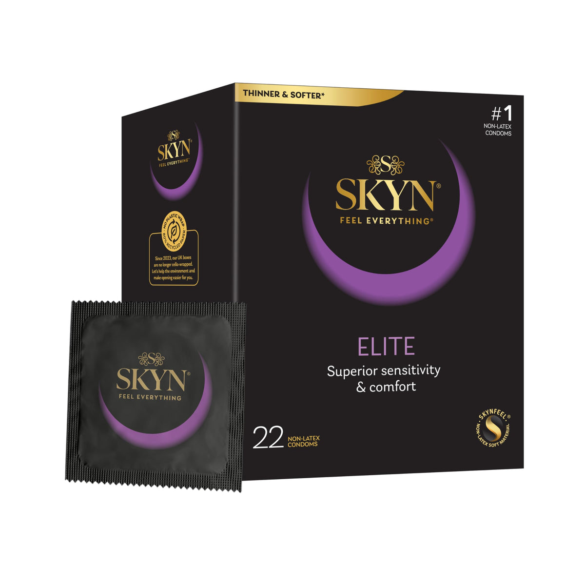 SKYN Elite (Pack of 10) Regular Size, Ultra-Thin Latex Free Condoms for Men