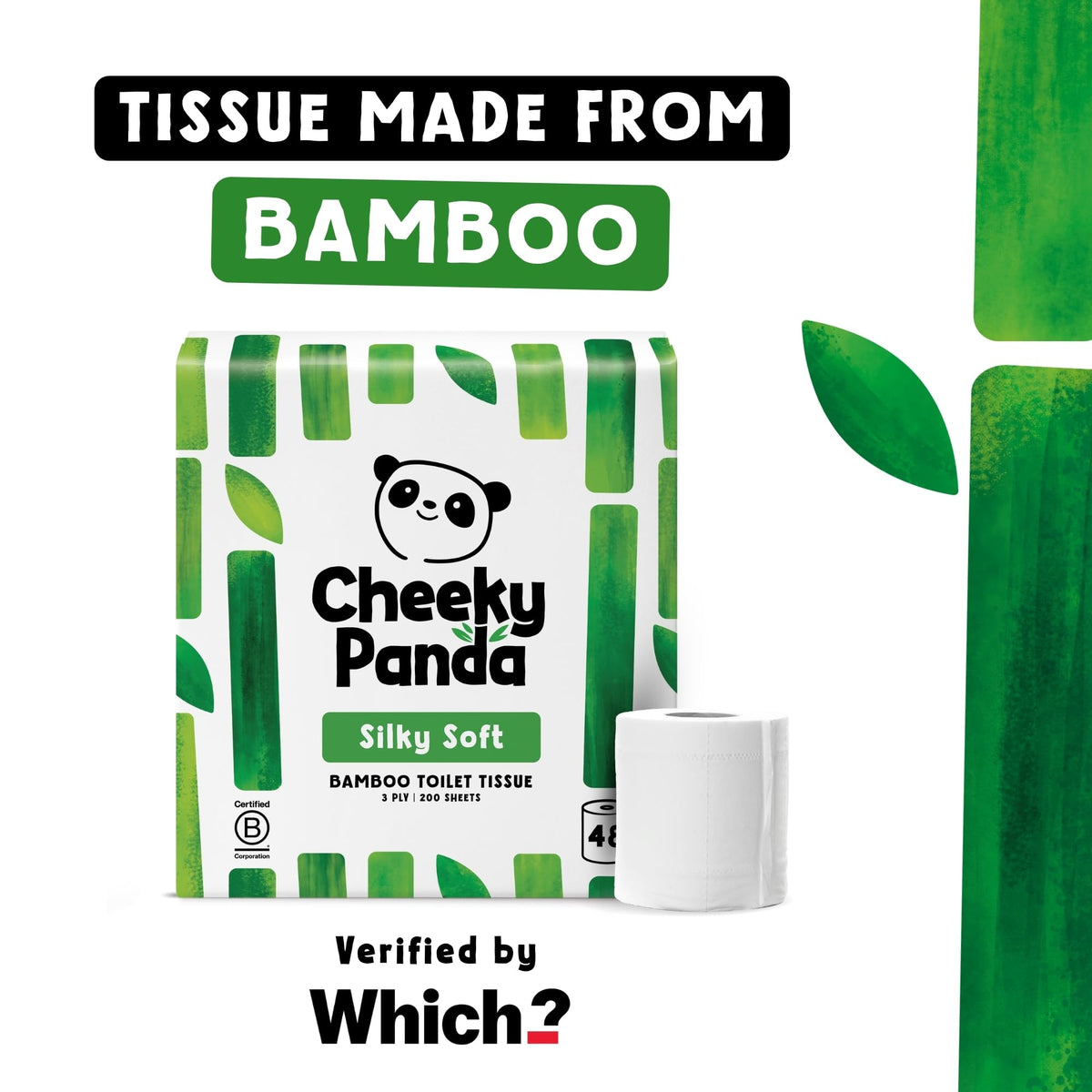 The Cheeky Panda Bamboo Toilet Paper – 9 Rolls of Toilet Paper | Plastic Free Packaging and Sustainable Toilet Tissue | 100% Compostable