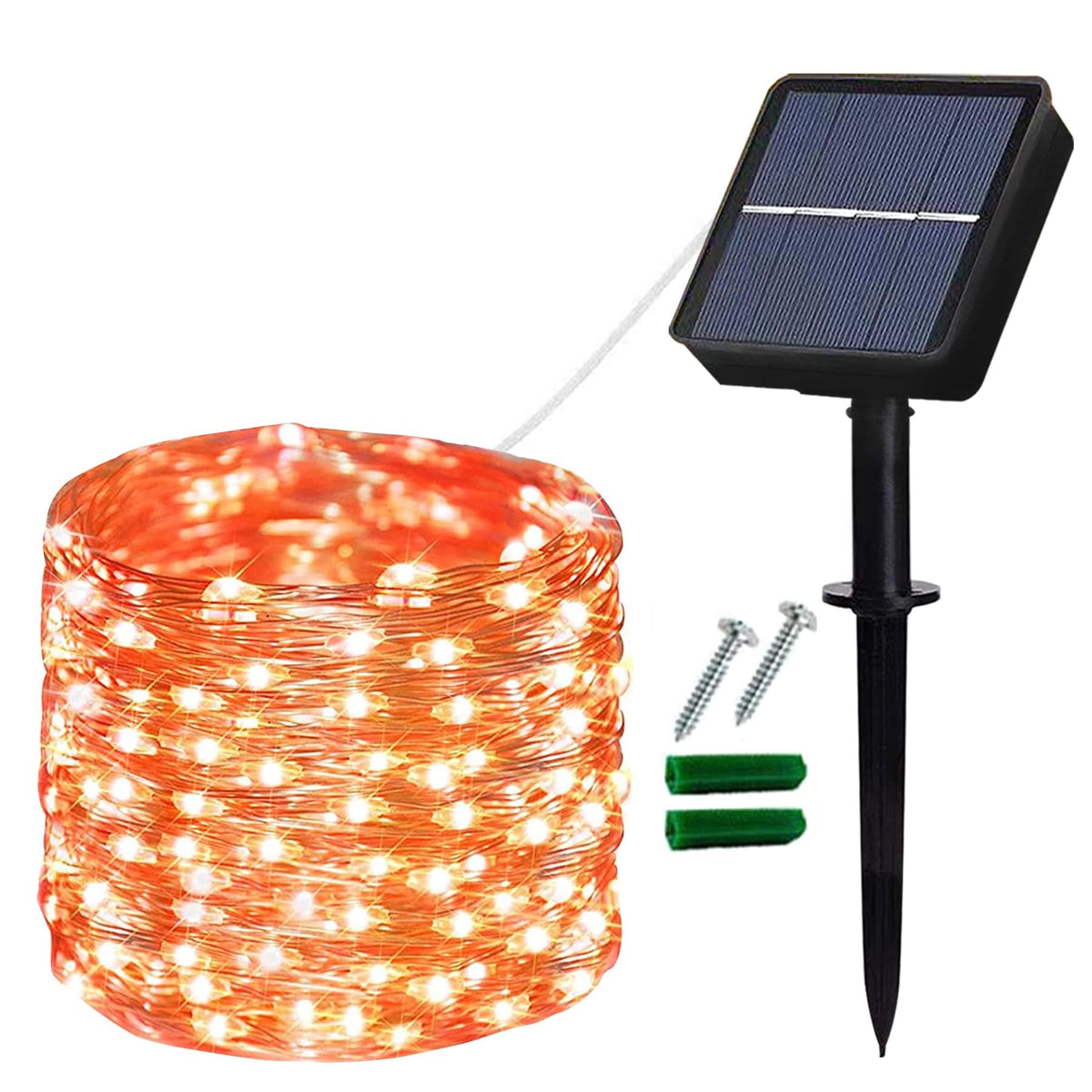 Lezonic 2Pack Solar String Lights Waterproof,12M/40Ft 120LED Garden Lights