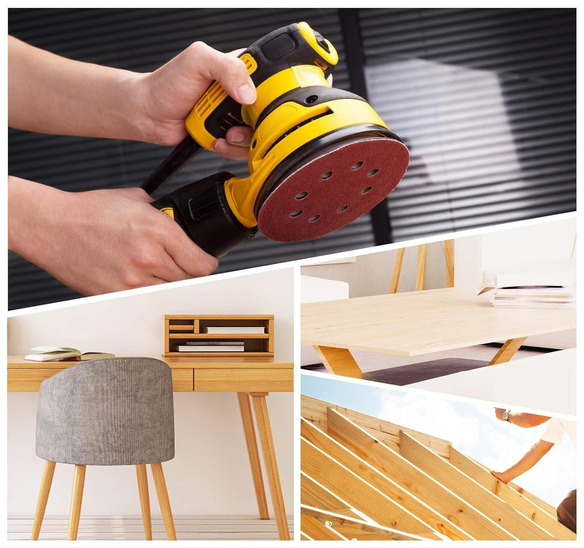 SATC Sanding Discs 150 Grit 110PCS Orbital Sander Discs 125mm Hook and Loop Round Orbital Sander Pads for Sanding