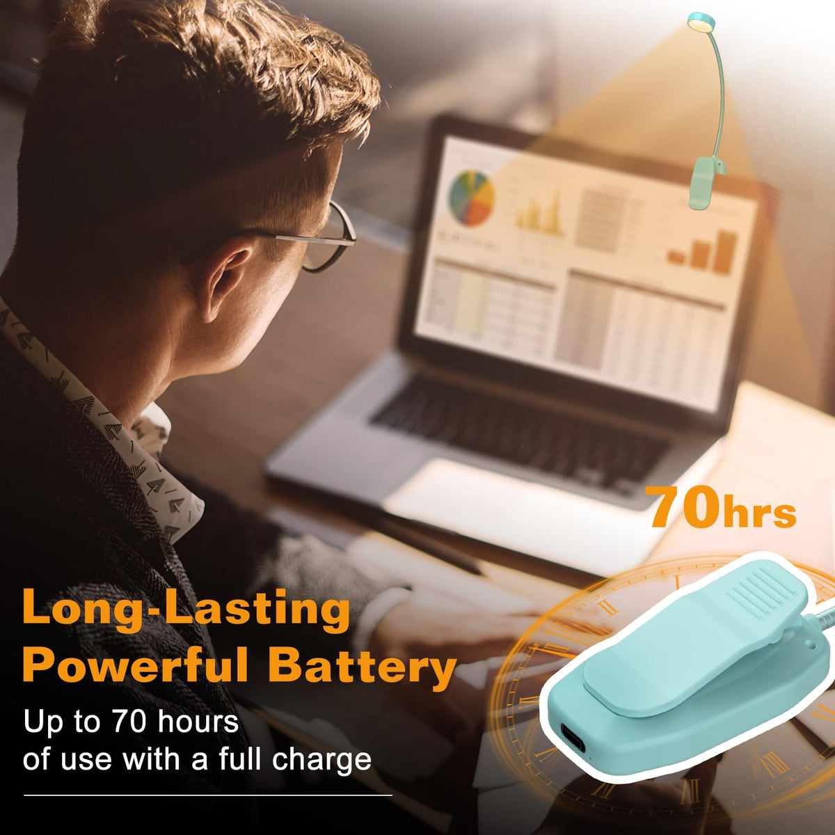 KTEBO Book Reading Light 2 Packs Rechargeable, Eye Care 10 LED Lamp for Reading in Bed - Adjustable Brightness, 3 Color Temperatures, 30+ Hours Runtime, Gifts for Book Lovers