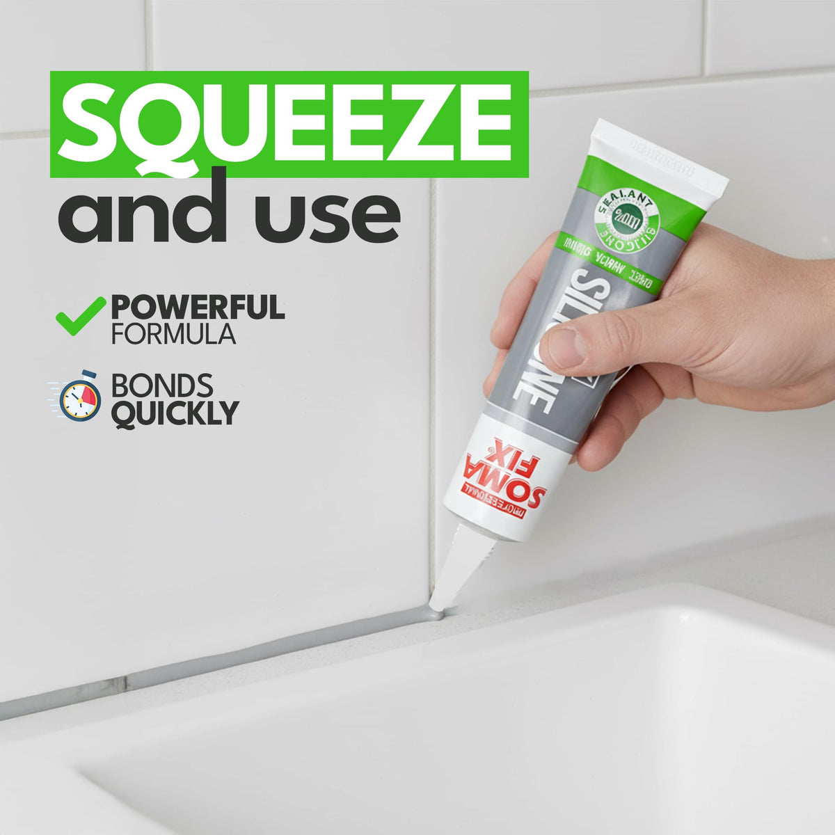 Black Silicone Sealant (No Gun Required) Flexible & Waterproof Sealant