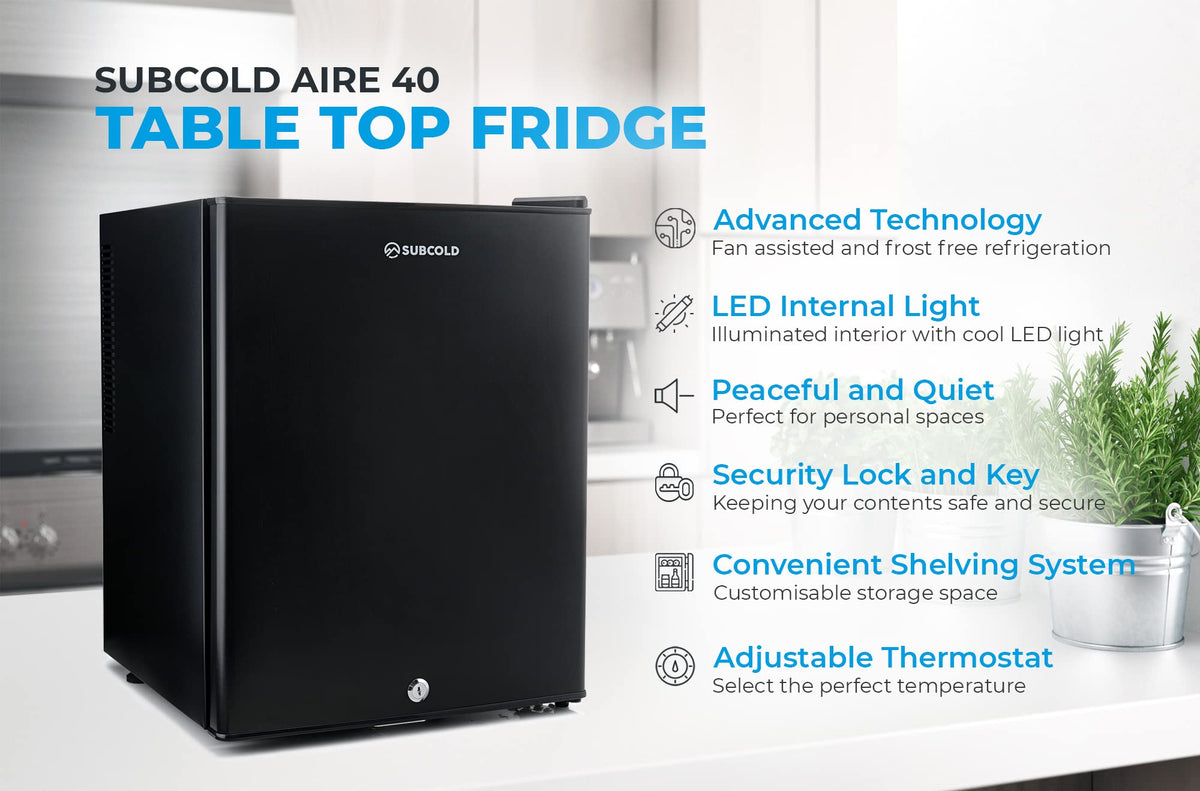 Subcold Aire20-G Mini Fridge | 20L | Frost-Free | Glass Door | LED
