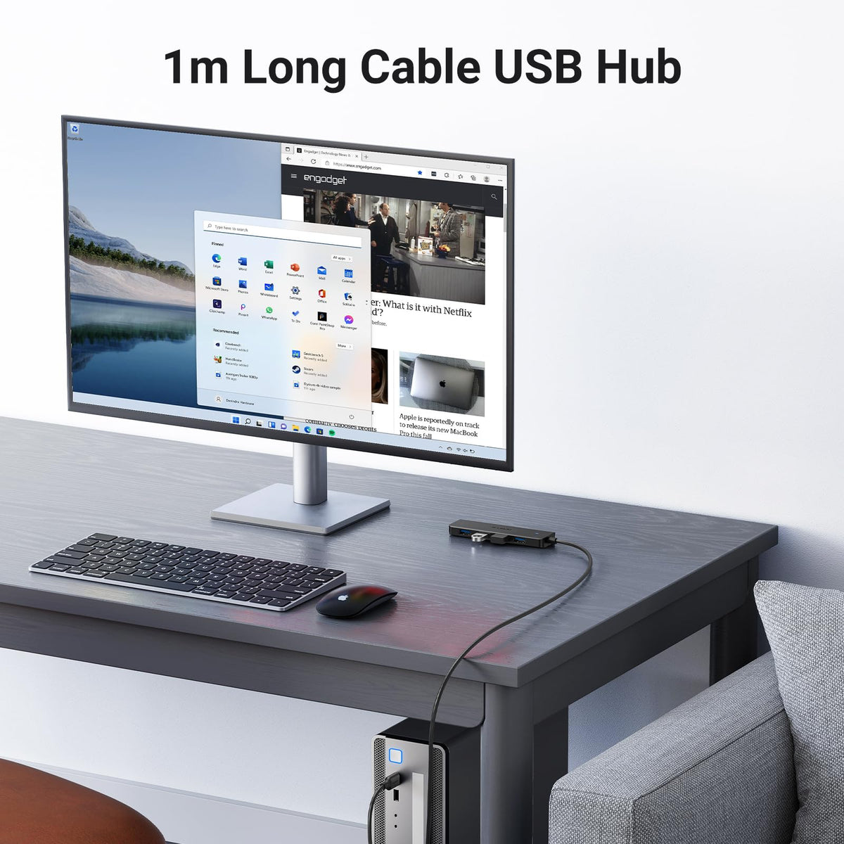 UGREEN USB Hub 3.0, USB Splitter 4 Port Ultra Slim with 5Gbps Data Transfer