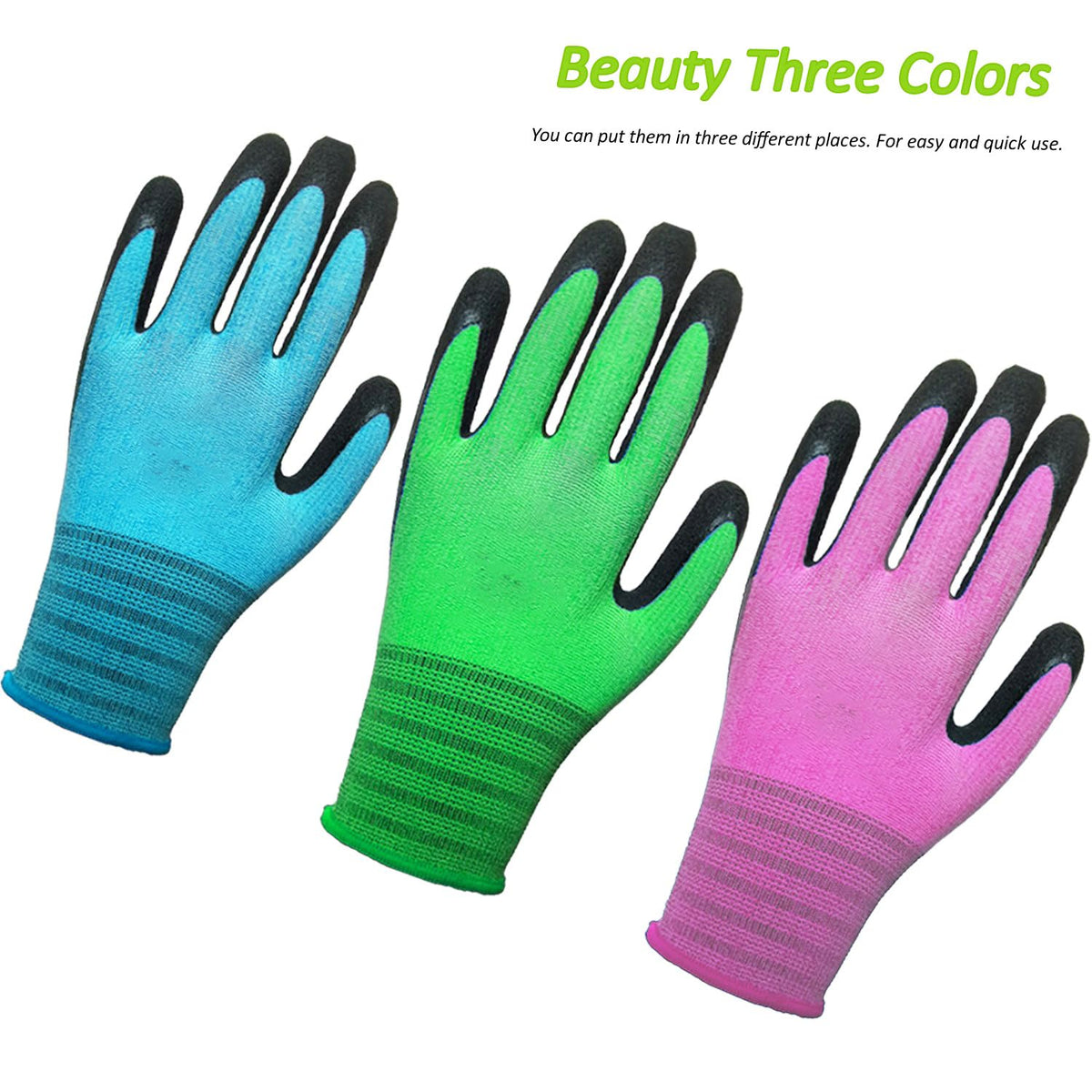 3 Pairs Gardening Gloves Superior Grip Work Gloves Durable Comfortable Breathable Multipurpose for Gardening Construction, Logistics,Warehousing,Landscaping (3Pairs Medium)