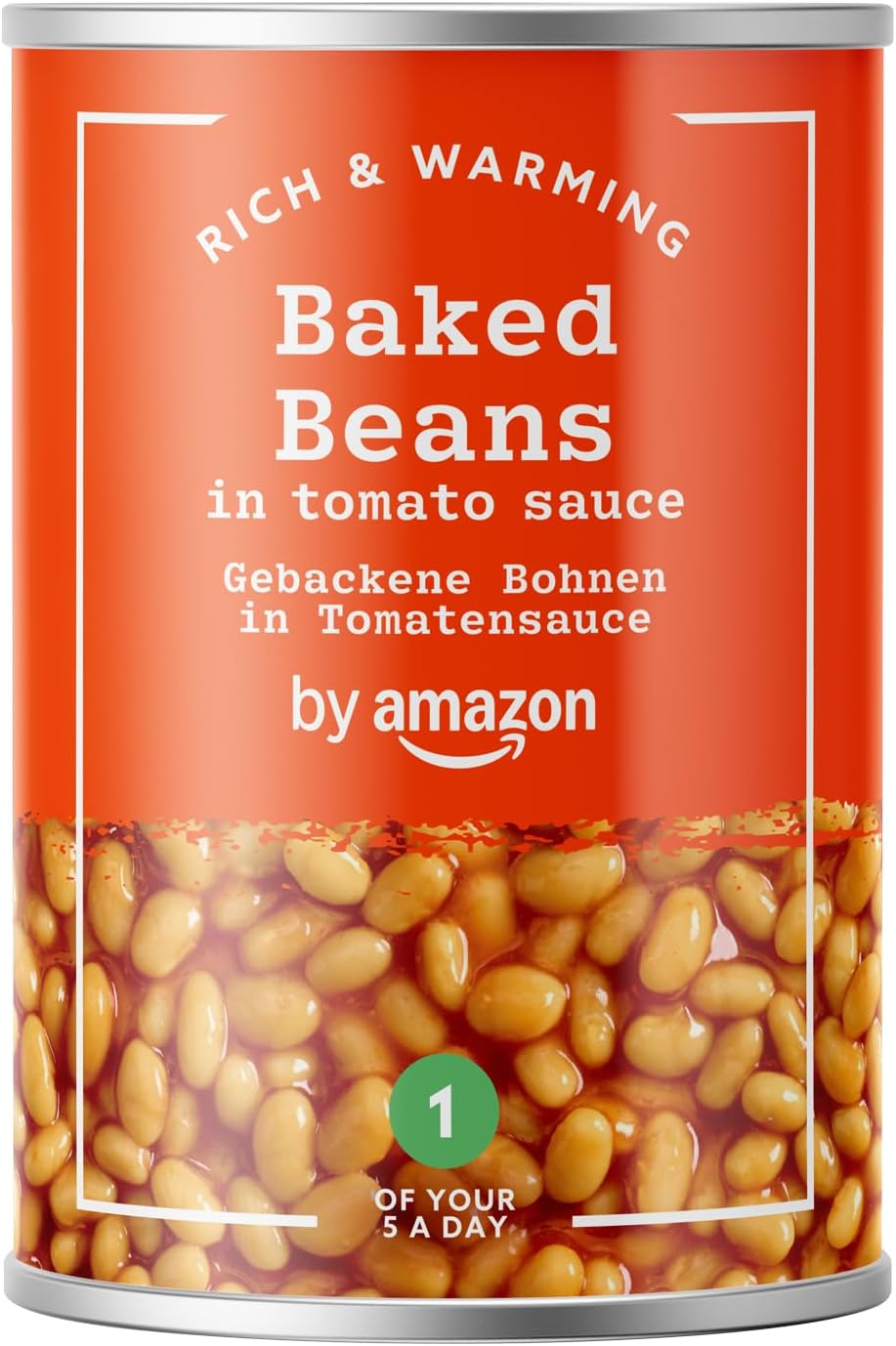 By Amazon Baked Beans in Tomato Sauce, Canned, Vegan, 420g