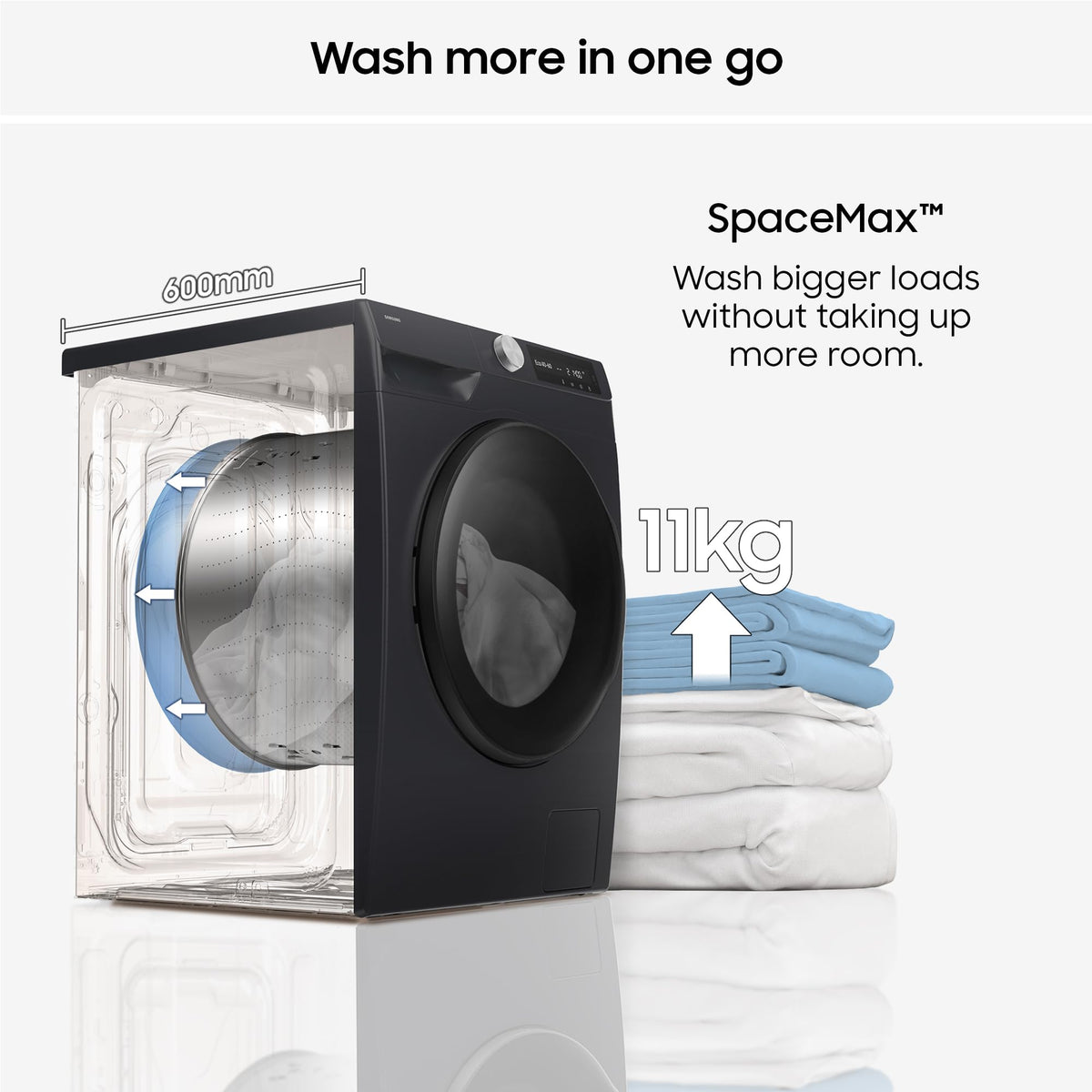 Samsung Series 6 AI Energy Washing Machine, 9kg, 1400rpm, Black, WW90DG6U25LBU1