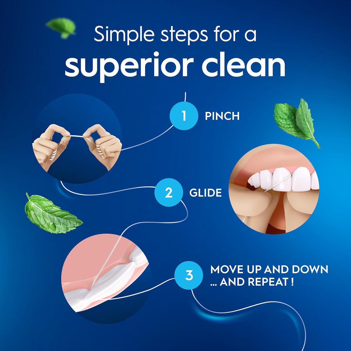 Oral-B Essential Floss - Removes Plaque - Waxed Dental Floss for Tight Spaces - Shred-Resistant - Mint - 2x50M Roll