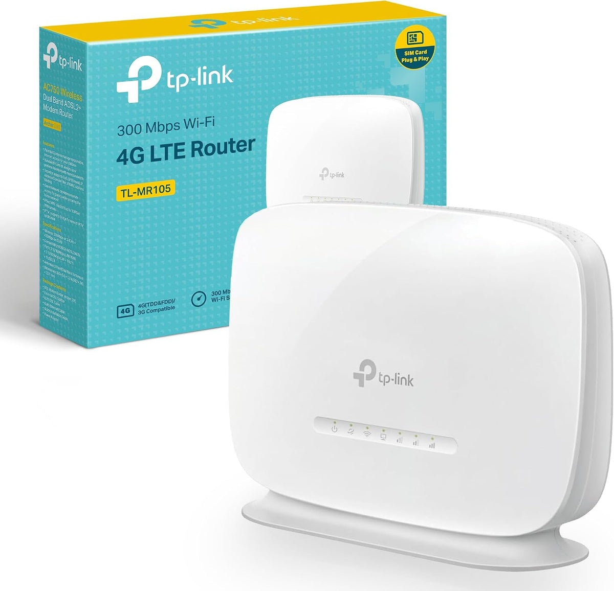 TP-Link TL-MR105 4G Router with SIM Slot, N300 Portable WiFi