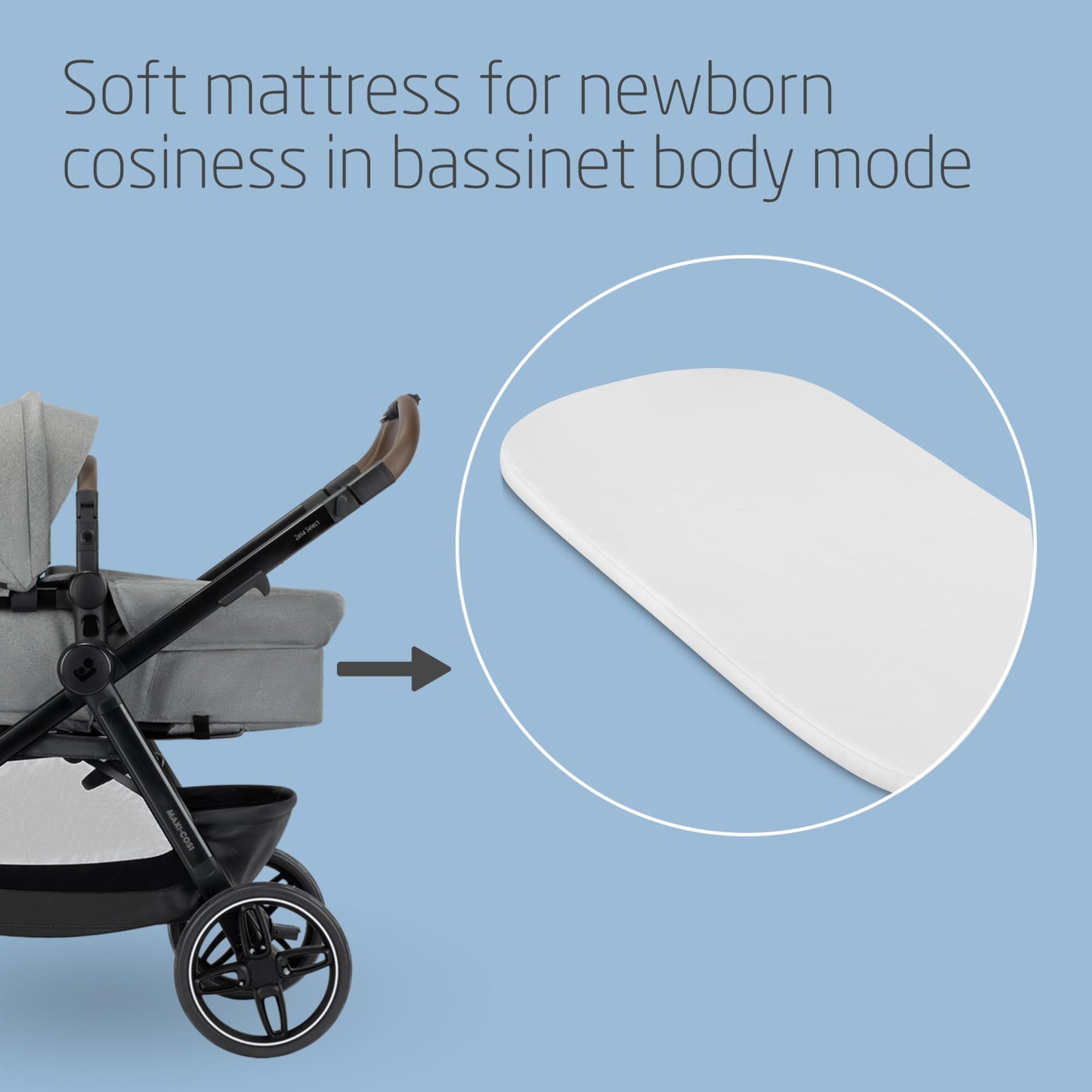 Maxi COSI Zelia Select Trio, Baby Stroller 3 in 1 with Car Seat, 0-4 Years (0-22 kg), One-Hand Fold, Compact and Reversible Pushchair Travel System, with CabrioFix S i-Size Baby Car Seat, Grey