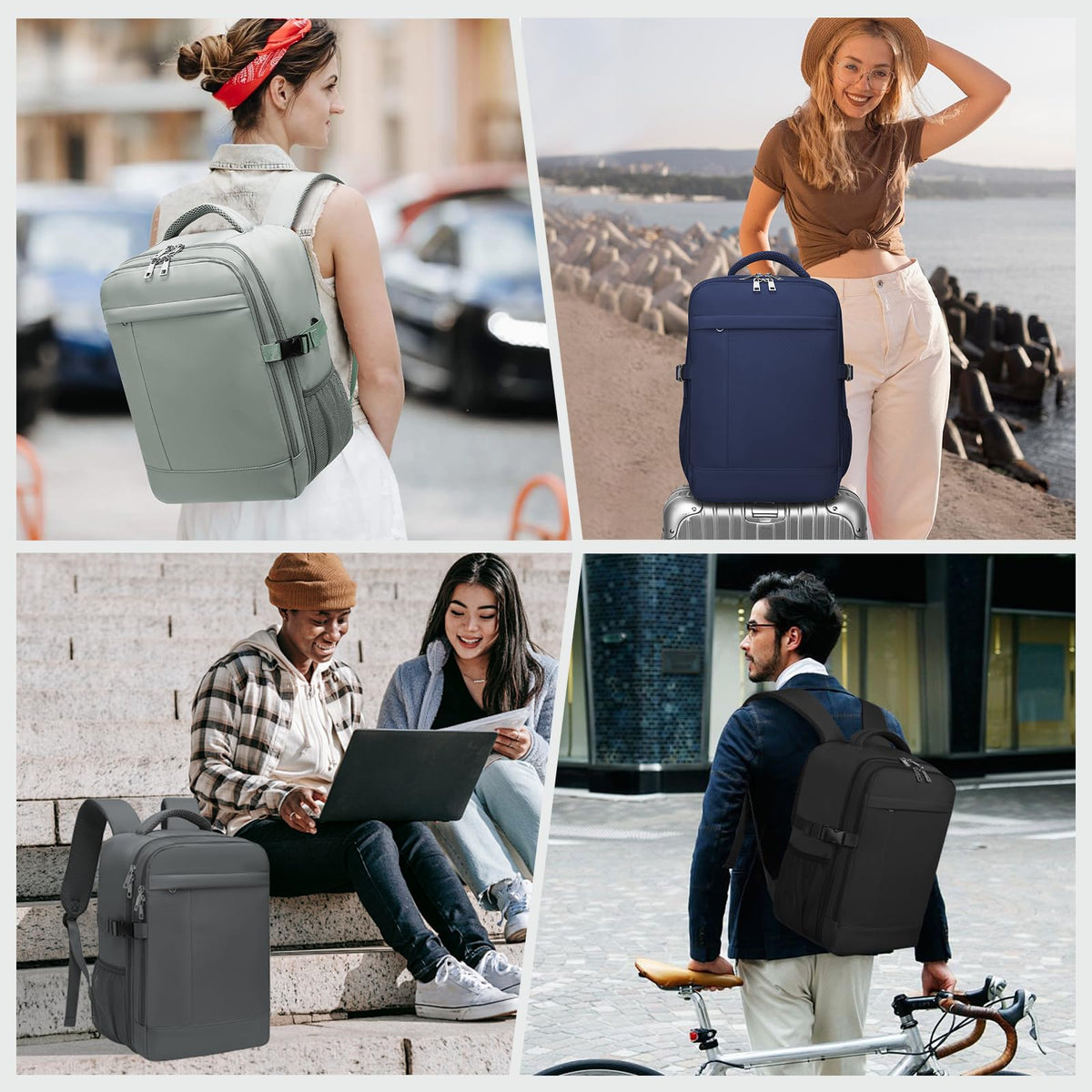 Lossga Ryanair Cabin Bags 40x30x20 Underseat Carry-ons Travel Backpack (Pack of 2)