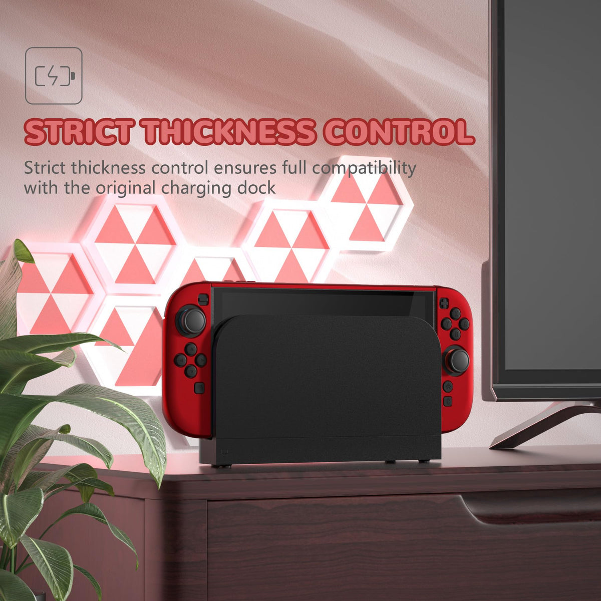 PlayVital Solid Color Series Protective Case for Nintendo Switch 2, Anti-Scratches Hard Shell Dockable Grip Cover with Extra Foldable Stand & Thumb Grips for Nintendo Switch 2 - Cherry Blossoms Pink