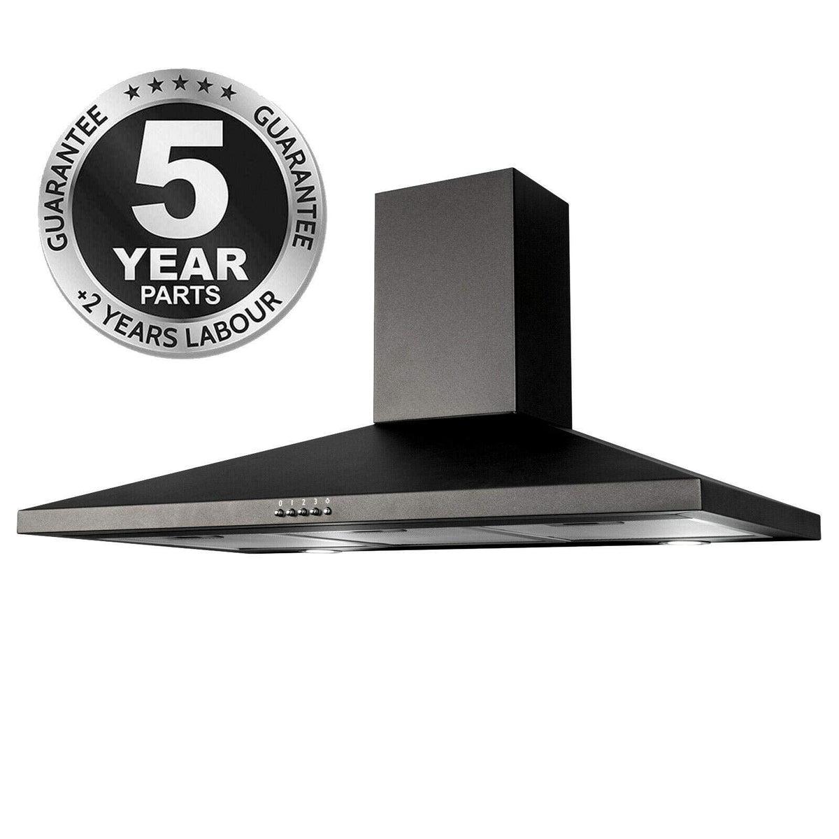 SIA 60cm Chimney Cooker Hood Kitchen Extractor Fan, Black, CHL60BL