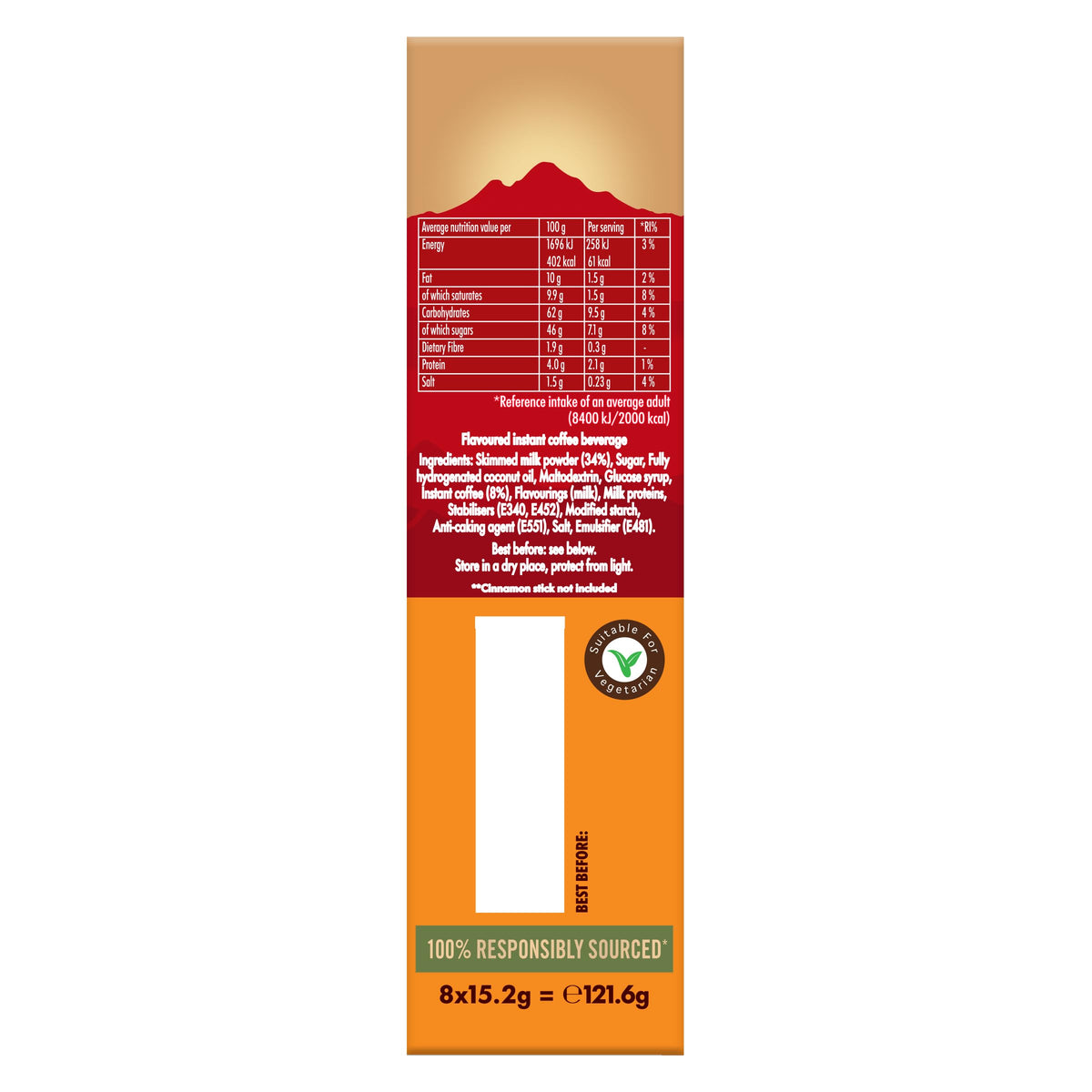 Kenco Iced Hot Salted Caramel Latte Sachets x8 (Pack of 5, Total 40 Sachets)