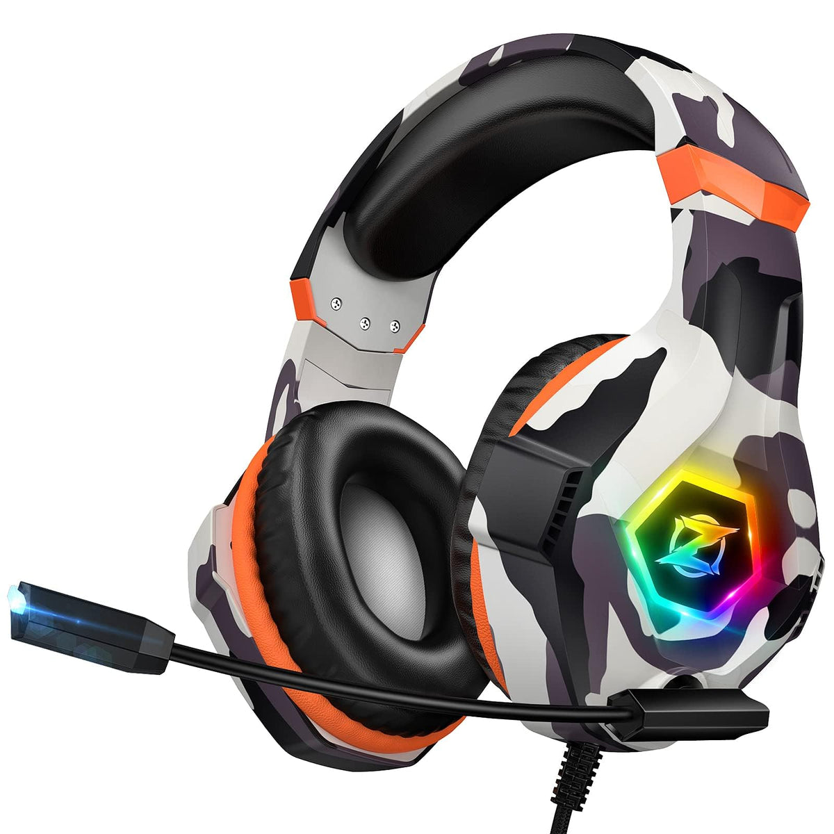 Ozeino Gaming Headset with Microphone for PS5/PS4/Xbox One/PC/Switch, Gaming Headphones with 3D Surround Sound & Noise Cancellation Pink