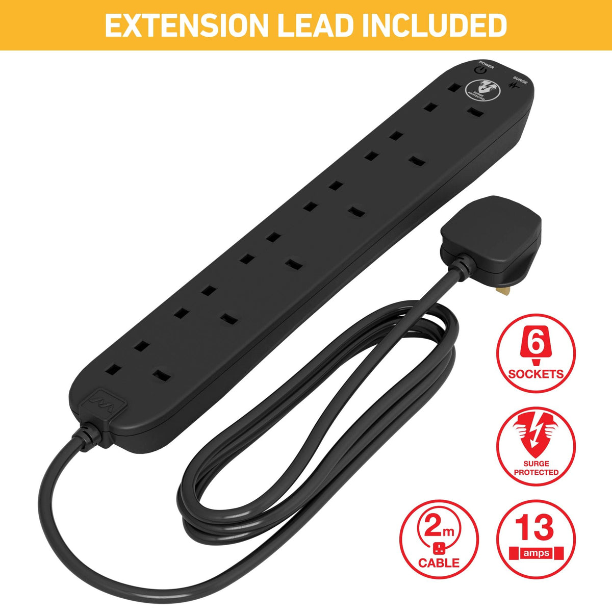 D-Line Cable Tidy Box, Hide & Conceal Extension Blocks, Desk Cable Management Solution, TV Wire Tidy, Made from Electrically Safe ABS Material - 325mm (L) x 125mm (W) 115mm (H) - Small, White