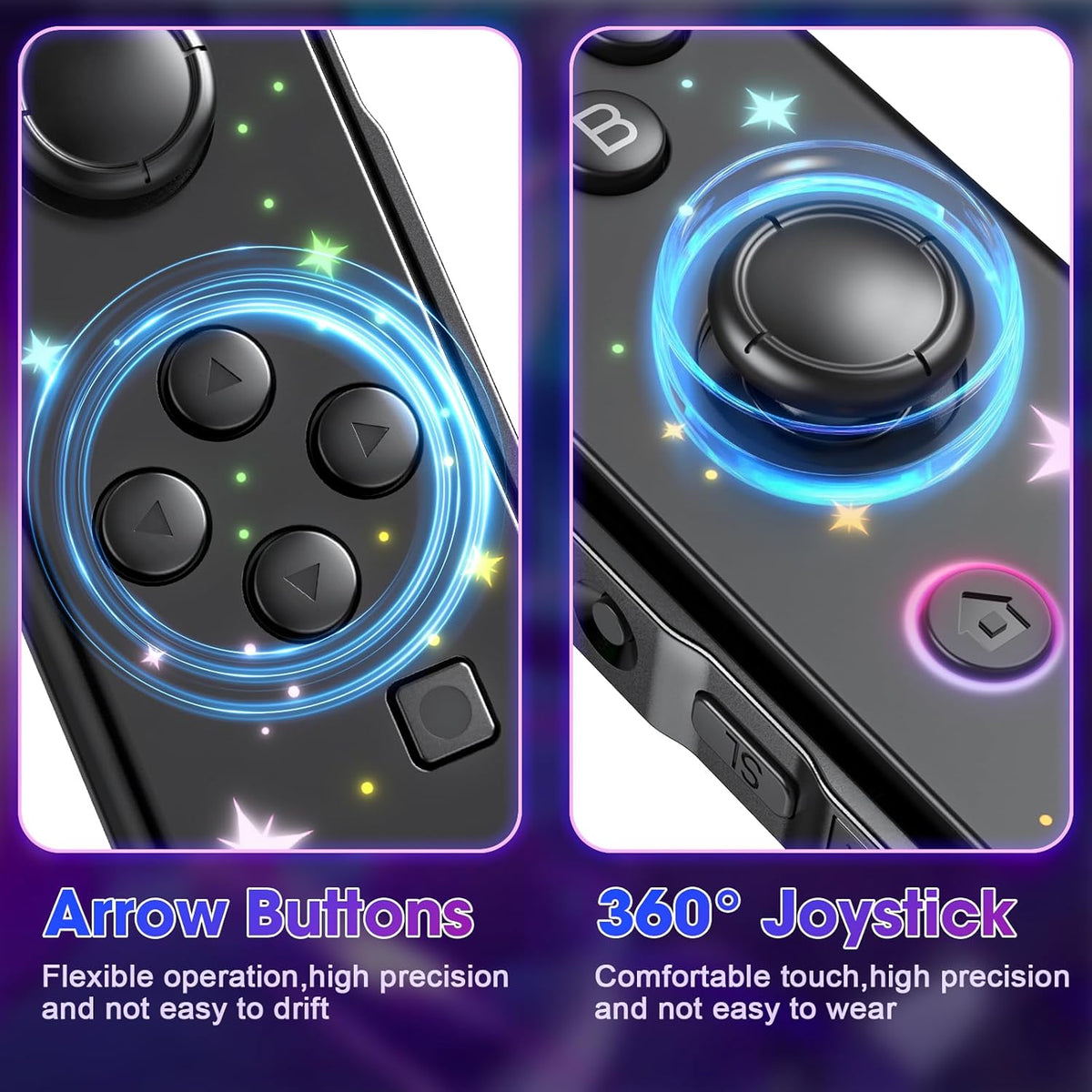 XYCZXIKEC Replacement for Nintendo Switch Controller, Switch Wireless Controllers Compatible with Switch/Lite/OLED, Support Motion Control/Dual Vibration/Wake-up (Black-S)