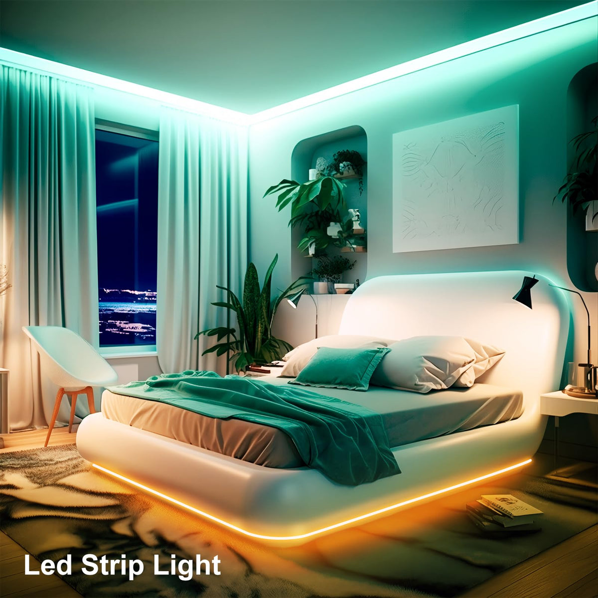 Beaeet TV LED Lights, 3M TV Backlight LED Strip for 32-60 Inch TVs, USB Powered Behind TV Light with RGB Music Sync and Bluetooth Remote Control for Home Decor