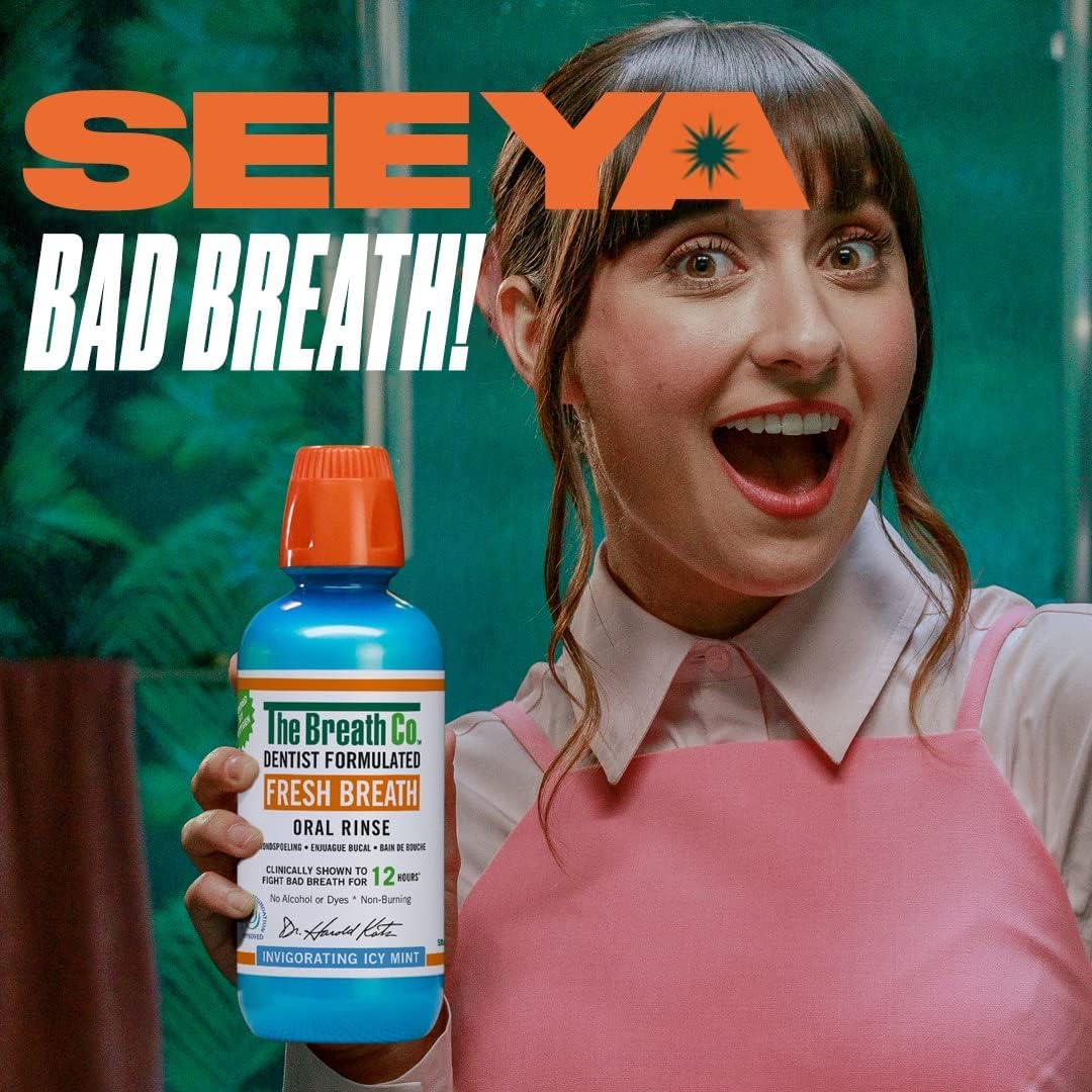 The Breath Co. ICY Mint Mouthwash, 12 Hours Fresh Breath, 500ml