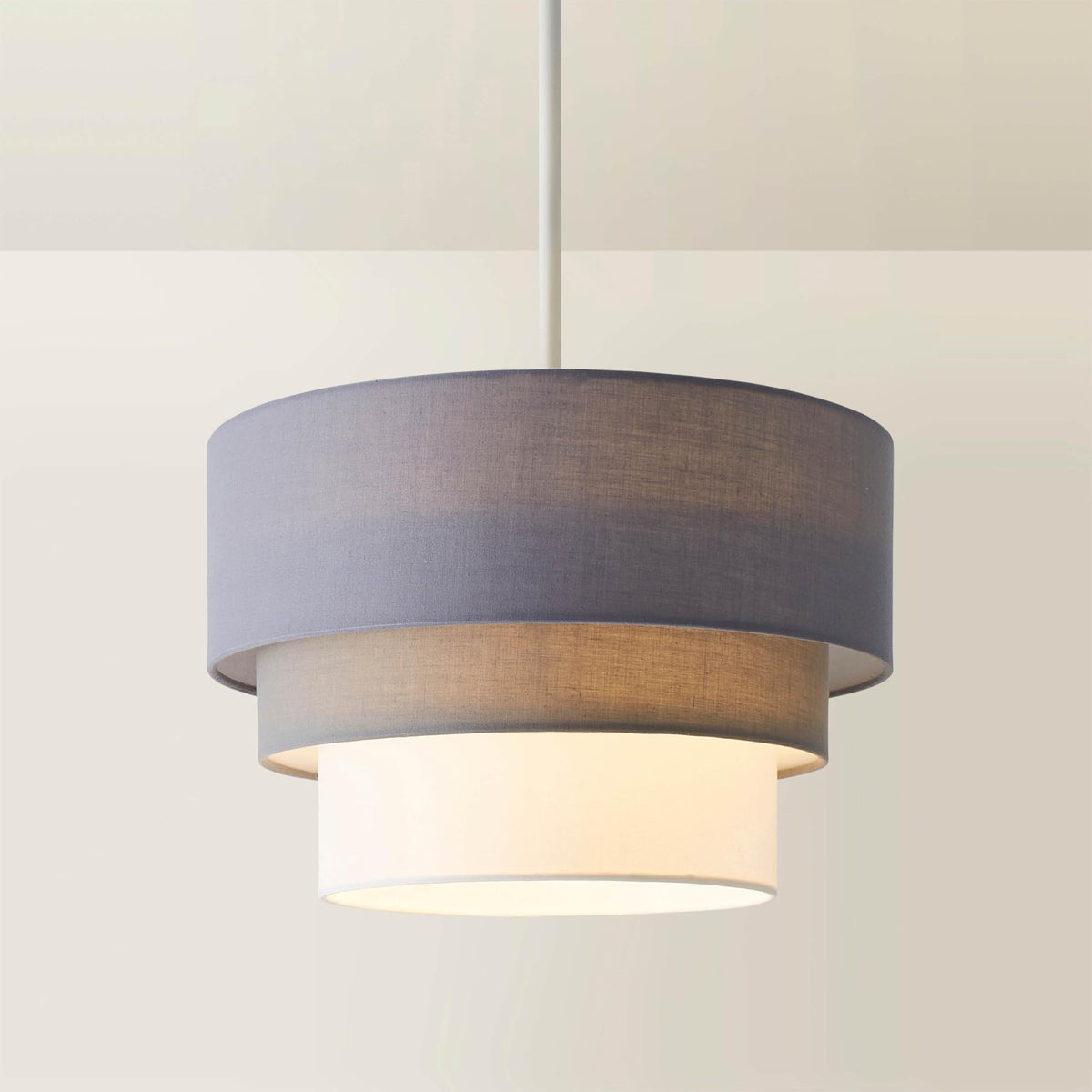 MiniSun | Round Modern 3 Tier Fabric Ceiling Pendant Light Shade in Black | Pendant Lights, Home Décor & Improvement Essential | 30cm Shade Width