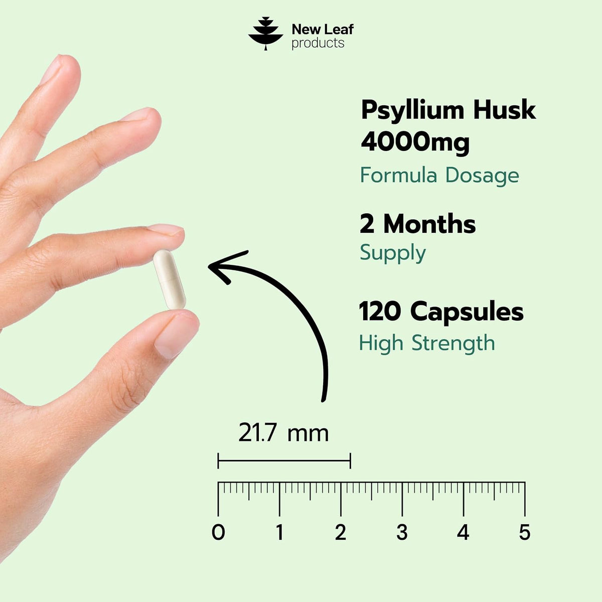 New Leaf Psyllium Husk 4000mg Fibre Supplement 120 Capsules