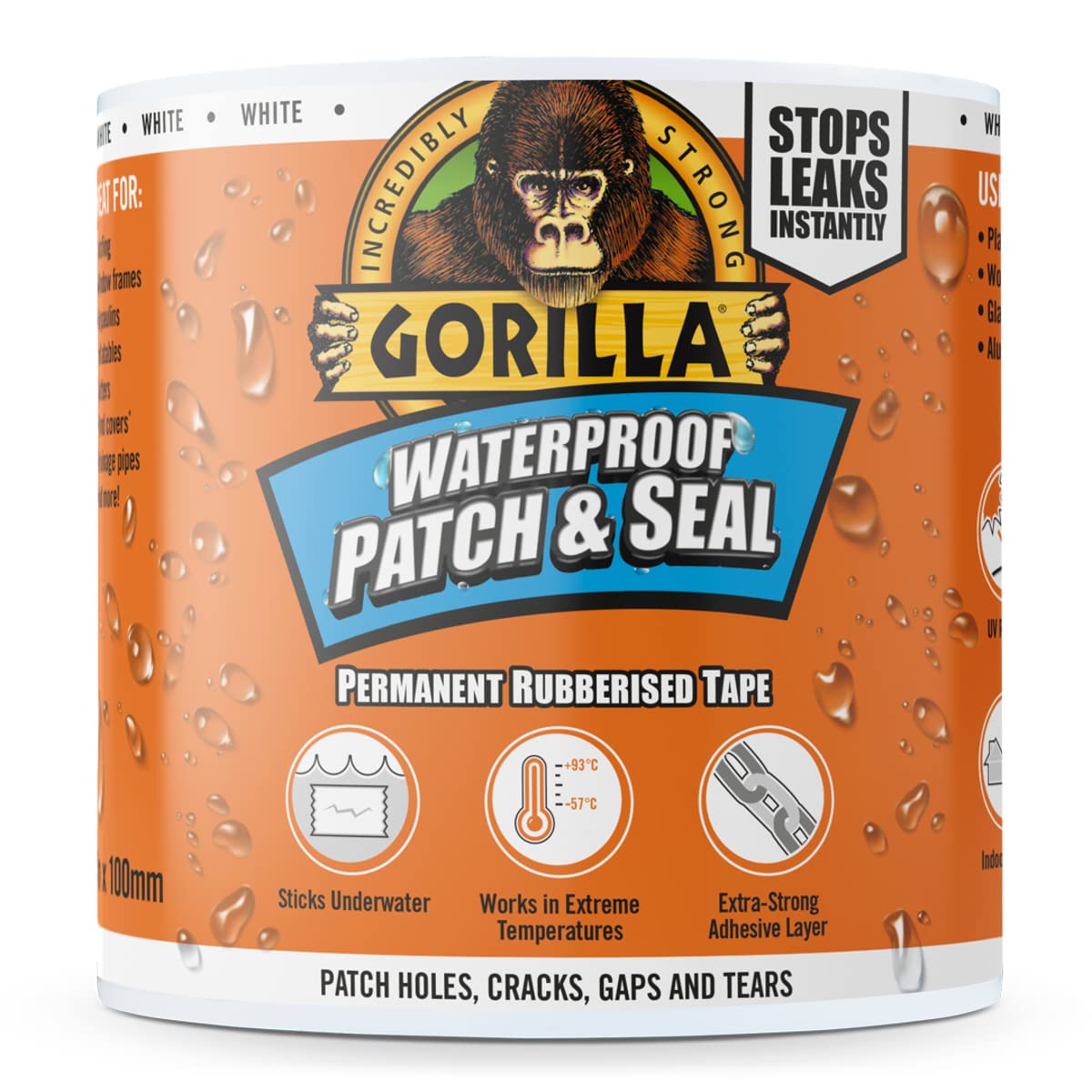 Gorilla Waterproof Patch & Seal Tape Black 3m