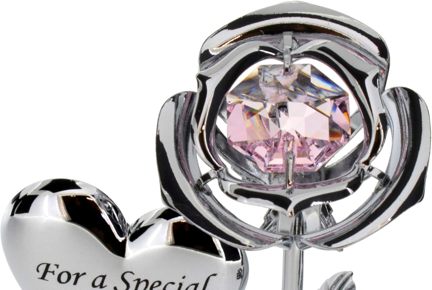 Crystocraft Crystal Ornament Gift Set made with Swarovski crystals Strass Rose Flower (For a Special Mum)
