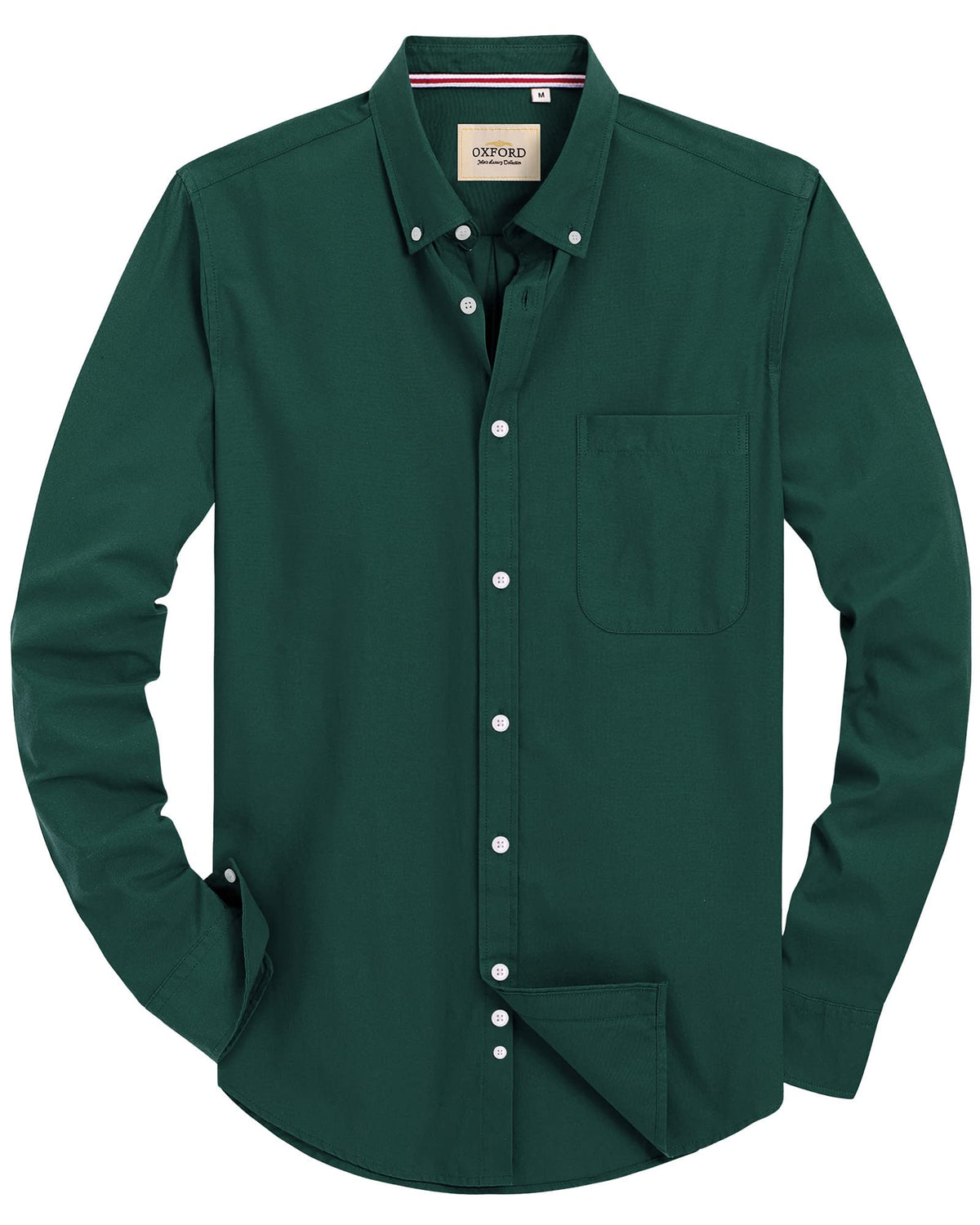 J.VER Men's Long Sleeve Oxford Shirts Smart Casual Business Formal Plain Non Iron Button Down Shirt with Pocket