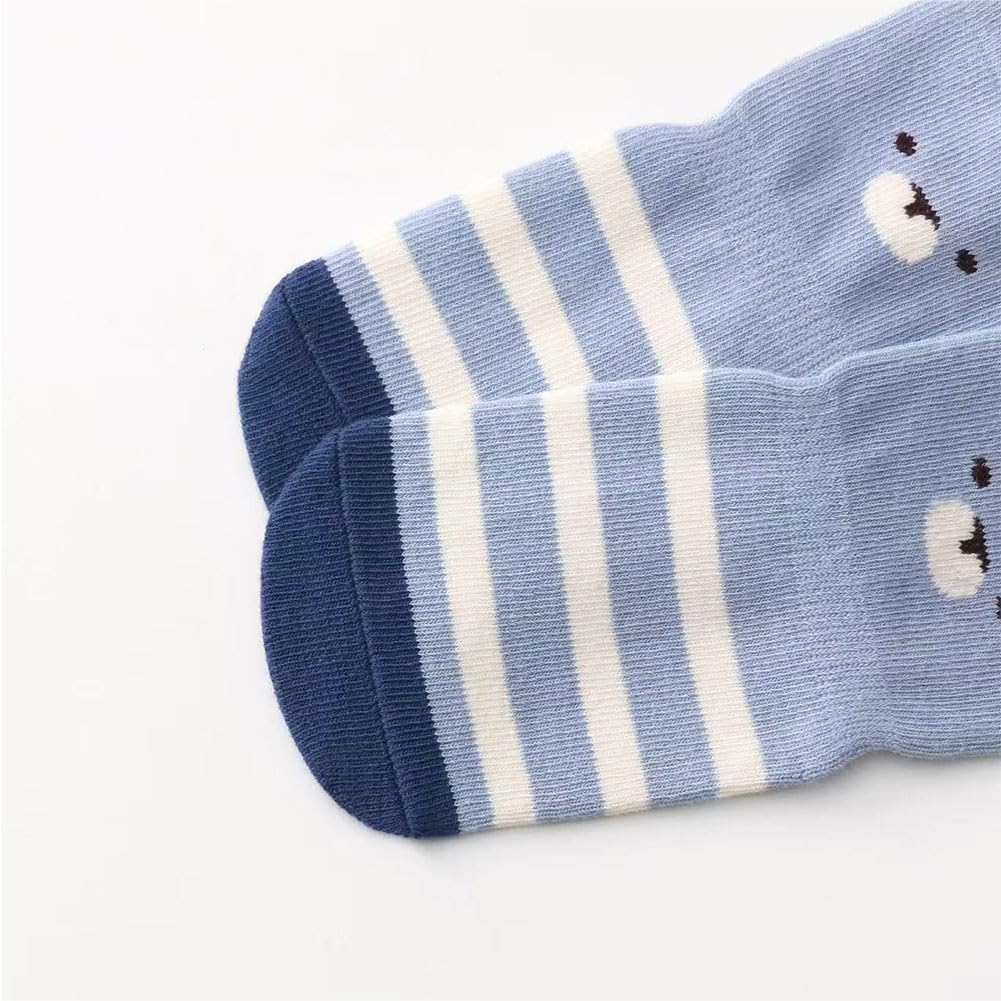FedMois 5 Pairs Baby Kids Anti-slip Socks Cotton non skid Ankle Socks Animals