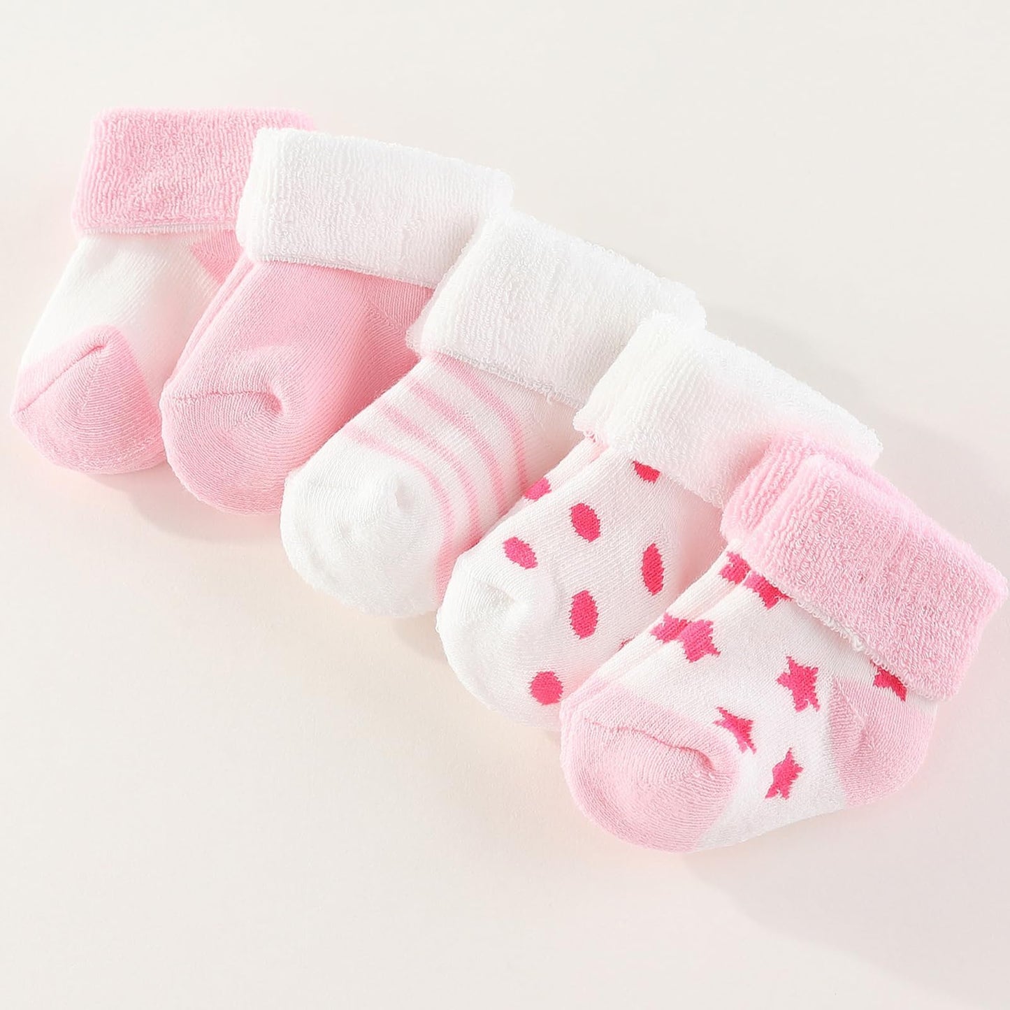 Baby Terry Warm Socks - Unisex baby Boy and Girl socks 0-12 Months Toddler Cute Cotton Socks Cozy Thick thick newborn sock 5 Pack
