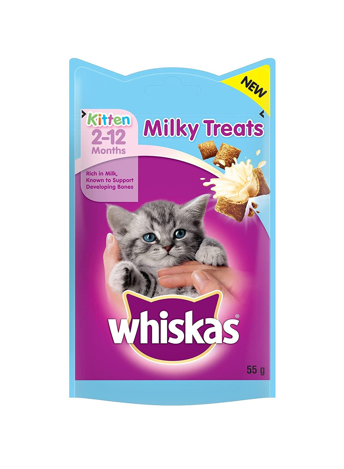 WHISKAS Crunch 100g (Pack of 6) - Tasty Topping Adult Cat Treat Biscuits