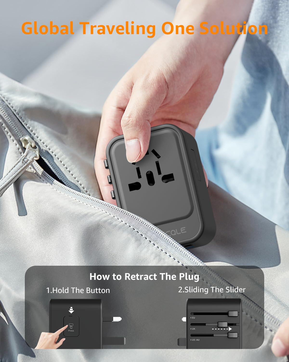 Universal Travel Adapter for International Travel - EU UK US AU JP