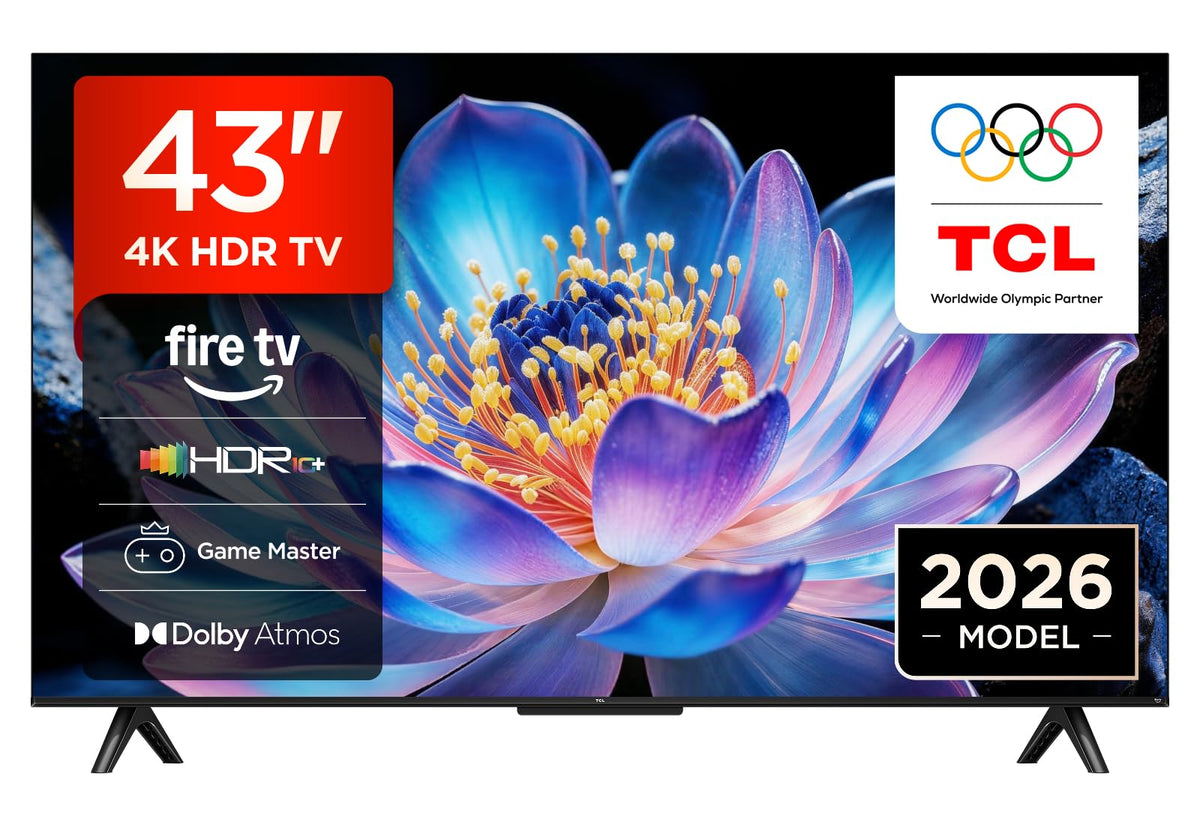 TCL 50V6D-UK 50 Inch 4K HDR, Fire TV, HDR10+, Dolby Atmos, DTS:X, Game Master, Motion Clarity, AirPlay 2, Press & Ask Alexa (2026 New Model)