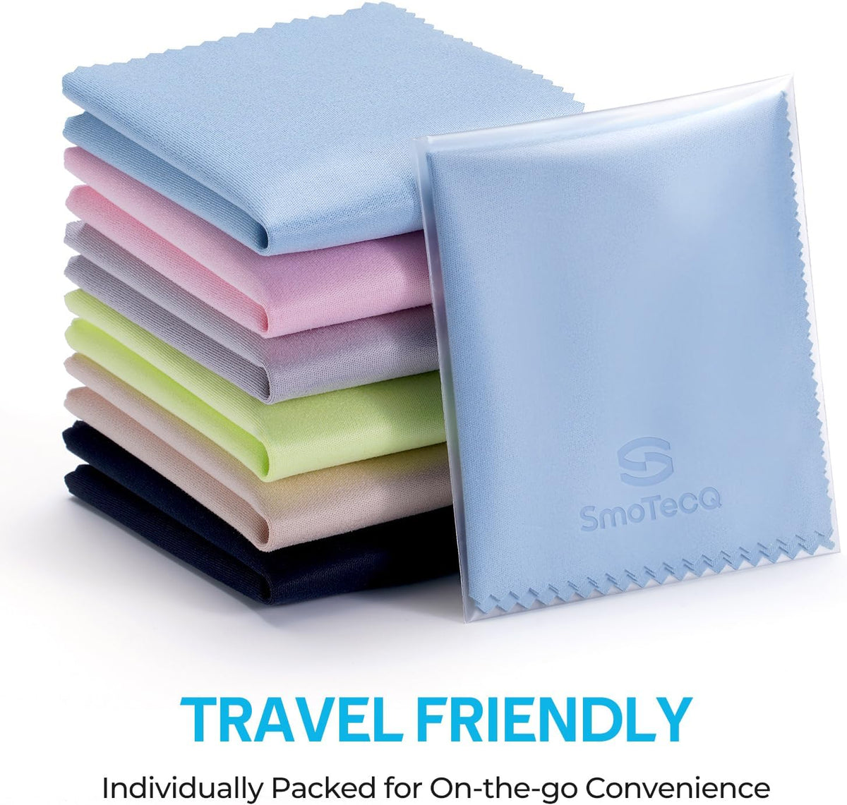 SmoTecQ 12 Pack Microfibre Glasses Cleaning Cloths (15x18cm) - Lint Free Lens Cleaner for Sunglasses, Camera Lenses, Jewelry, Mobiles & Screens - Washable & Reusable (Assorted Colours)