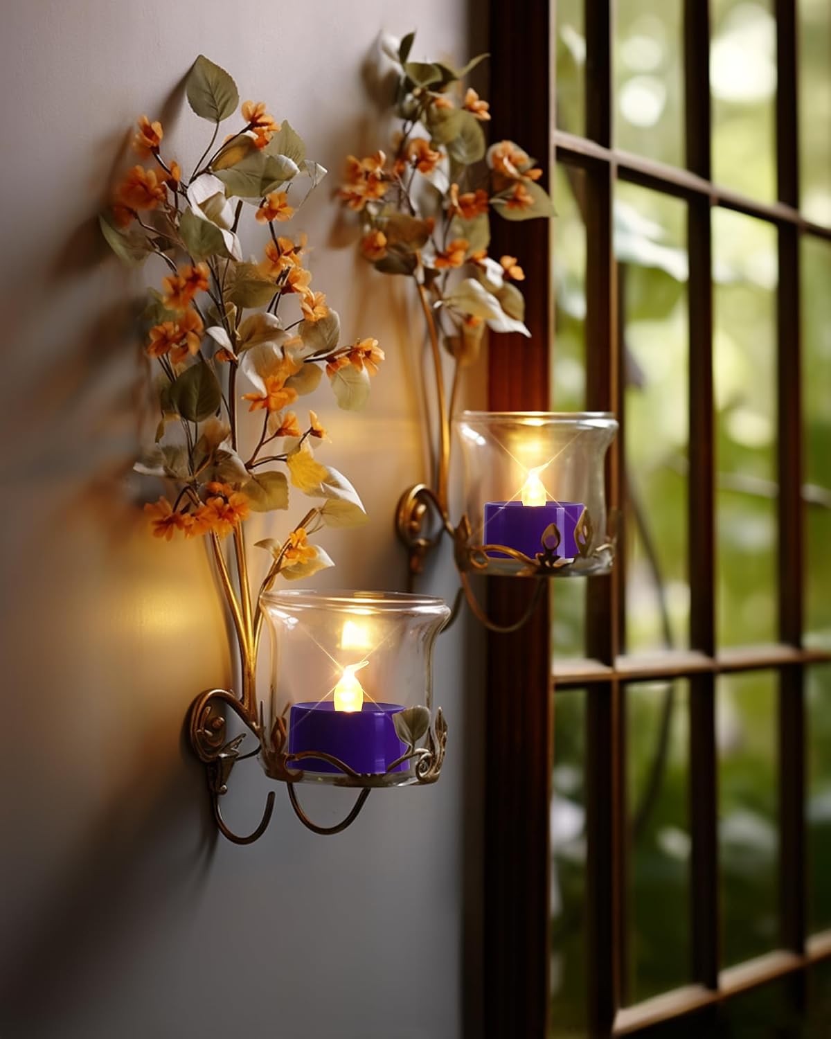 Homemory Led Battery Operated Tea Lights, Fake Electric Flickering Candles