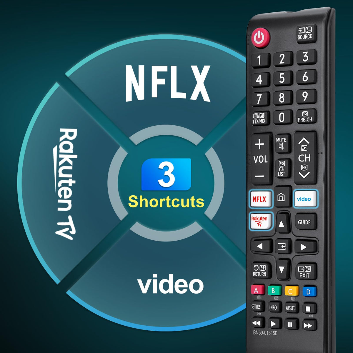 Universal-for-Samsung-Smart-TV-Remote, for Samsung Curved Qled Frame 4K TV