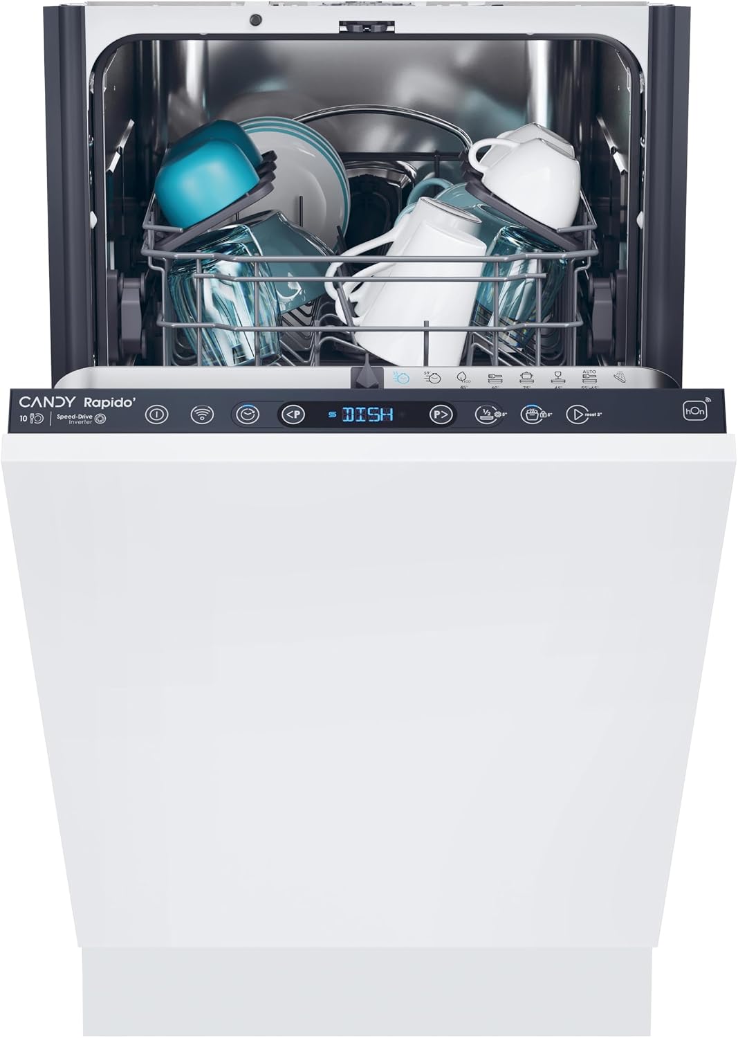 Candy Integrated Slimline Dishwasher, 9 Place Settings, E Class