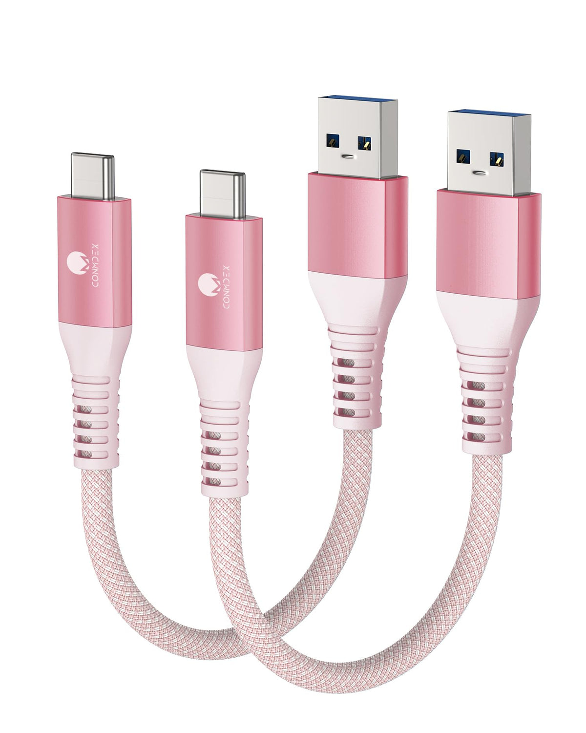 CONMDEX USB C Cable Short 50cm/0.5M 2Pack10Gbps Data USB3.1 Gen2 Type C Android Auto Cable QC3.0 3.1A USB A to C Fast Charger for Samsung Note20 Galaxy S24/S23/S22/S21 Z Flip 5 Tab S9 Pixel 9 Pro-Red