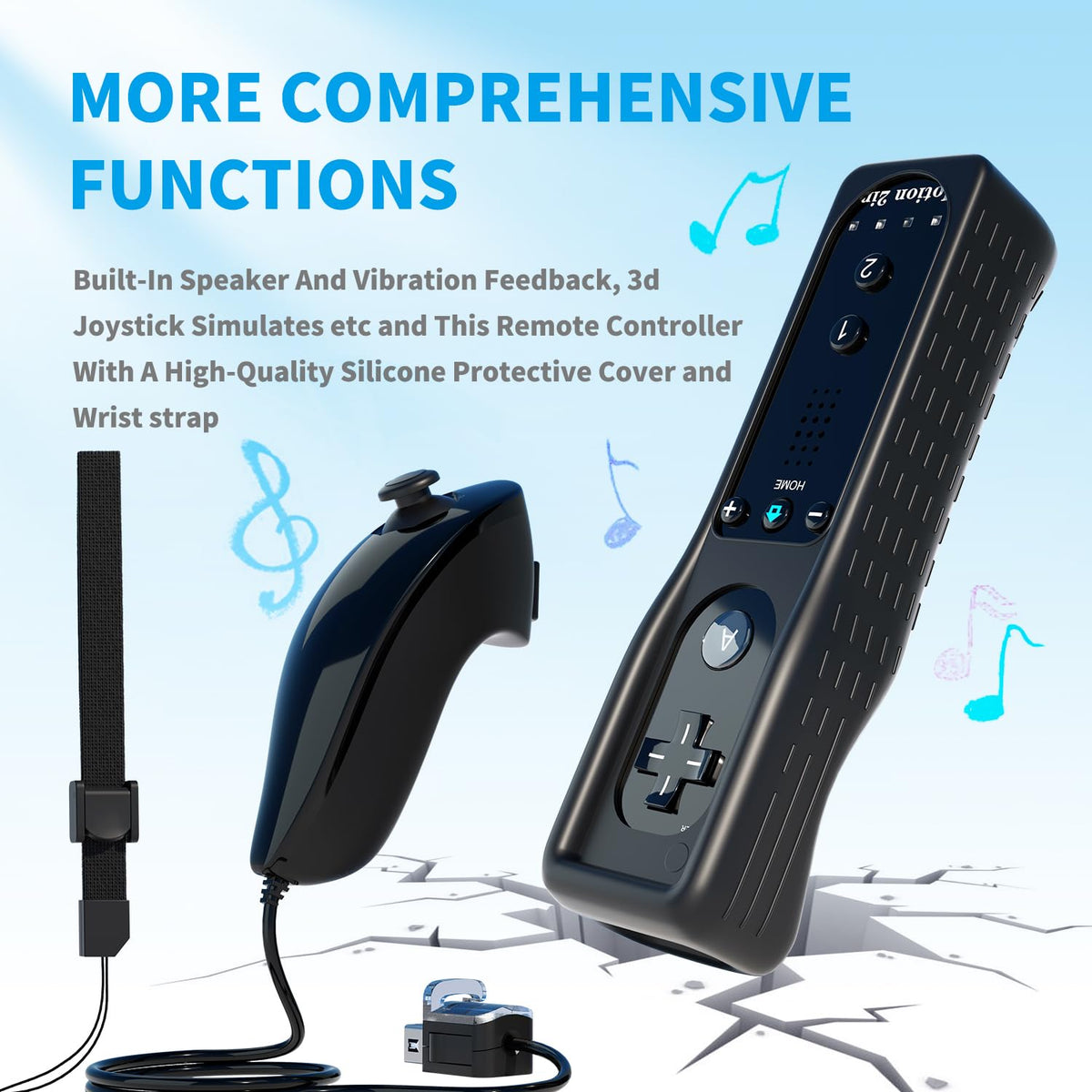 TechKen 2-Pack Wii Remote Plus with Built-in MotionPlus gyroscope, Compatible with all original Wii Remote accessories, Wii Controller for Wii/Wii U