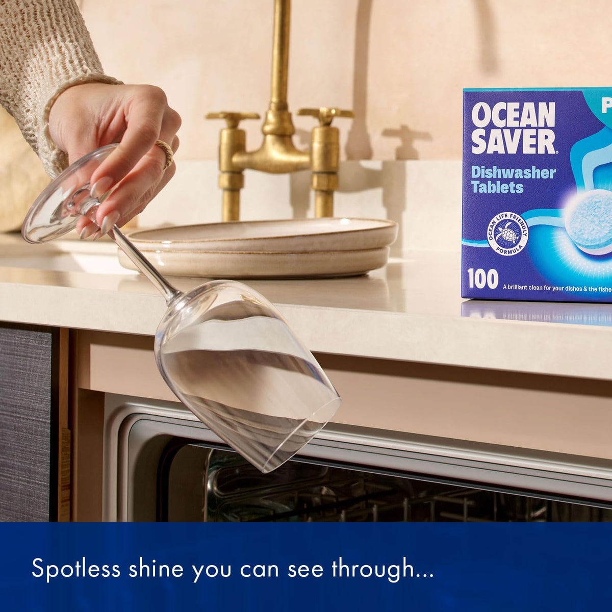 OceanSaver Eco-Friendly Dishwasher Tablets, Pack of 30 | 3-in-1