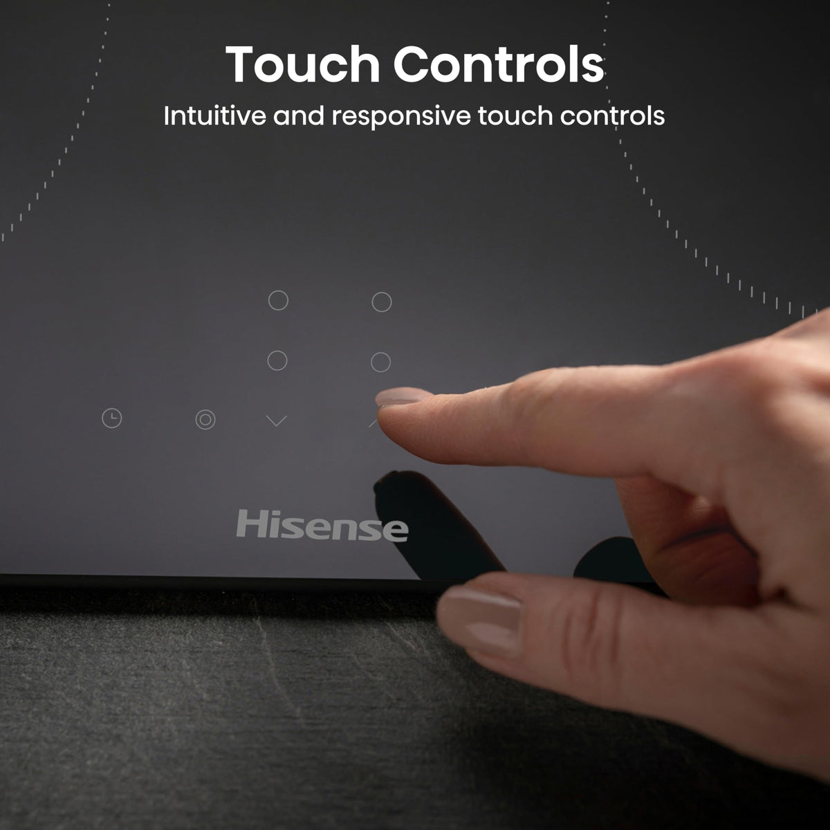 Hisense E6432C Built-in 60cm Electric Ceramic Hob with Child Lock, Touch control, Timer Function - Black 7200W, 20 x 24 x 2 inches (L x W x H)