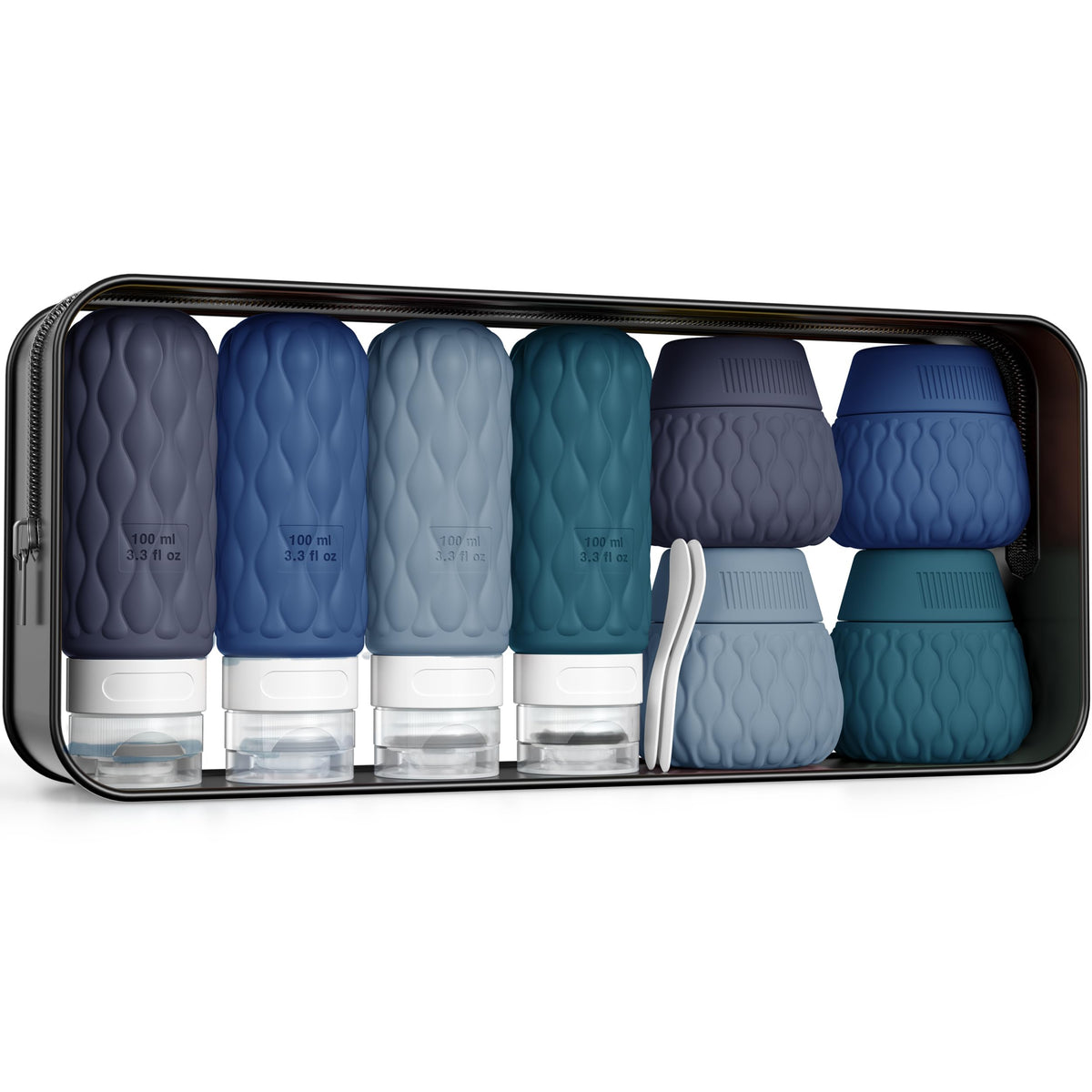 100ml Silicone Travel Bottles for Toiletries for Shampoo and Conditioner