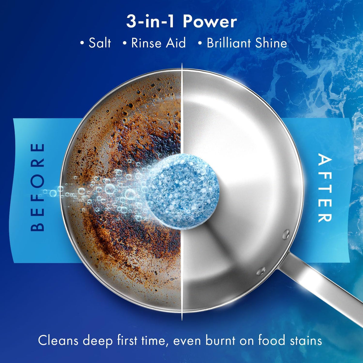 OceanSaver Eco-Friendly Dishwasher Tablets, Pack of 30 | 3-in-1