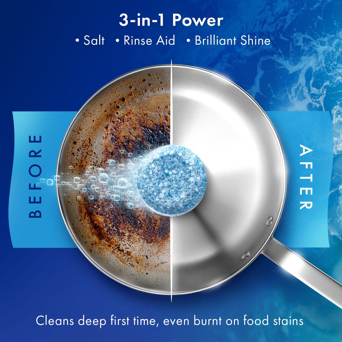 OceanSaver Eco-Friendly Dishwasher Tablets, Pack of 30 | 3-in-1
