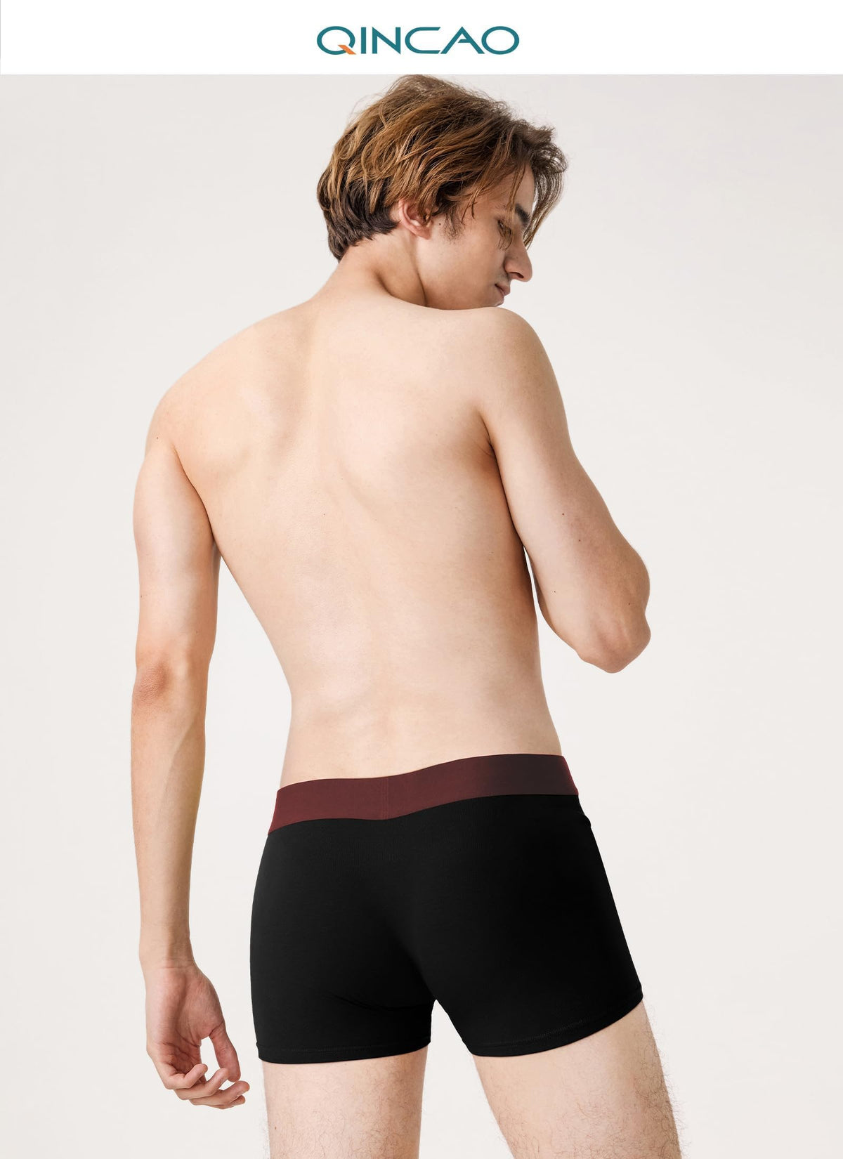 QINCAO Mens Boxers Briefs 6 Pack Combed Cotton Tagless Soft & Slim Fit