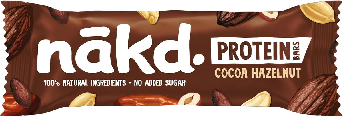 Nakd Cocoa Hazelnut Protein Bar - Vegan - Gluten Free - Healthy Snack, 45g (Pack of 16 bars)