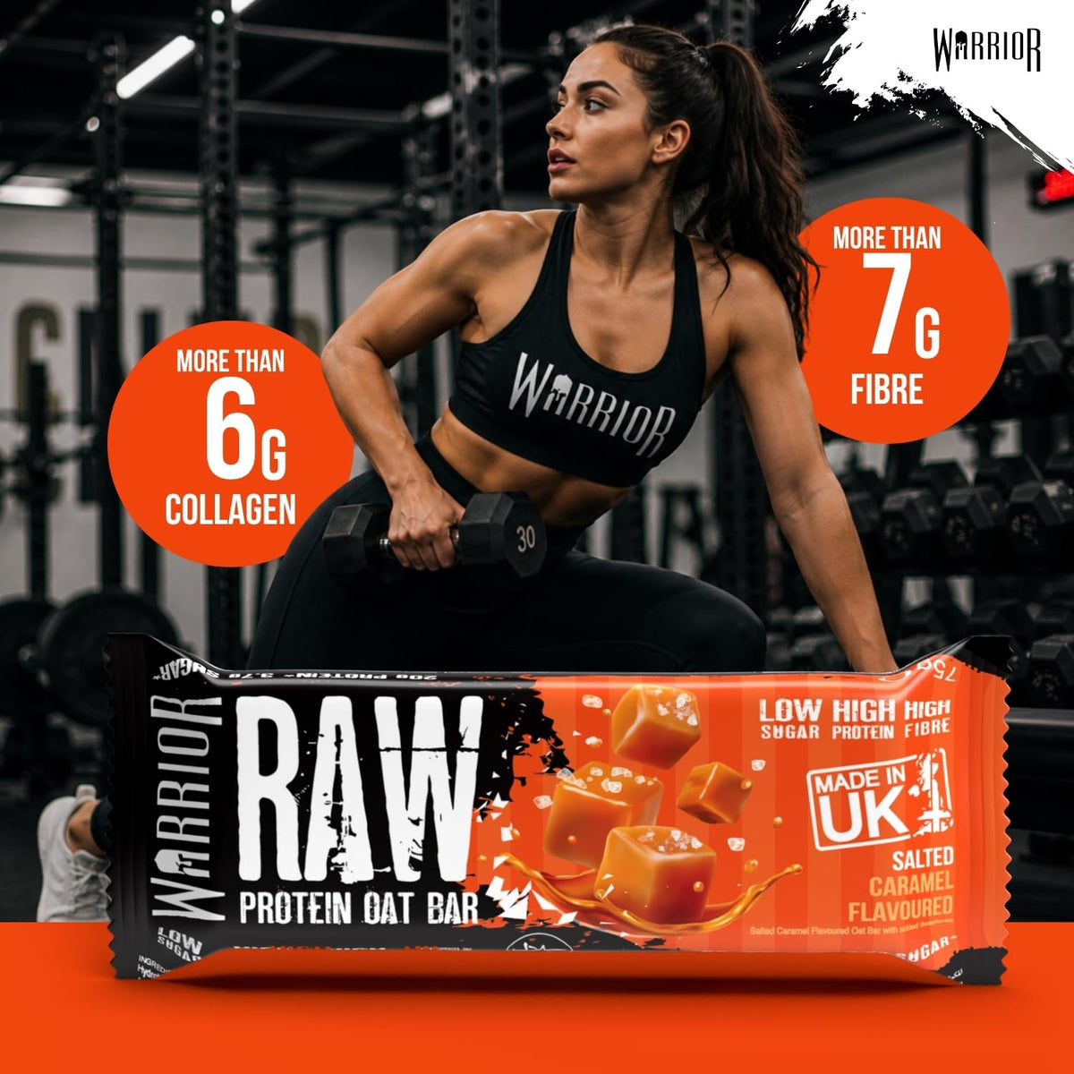 Warrior RAW Protein Bars 12 x 75g High Protein Oat Flapjack Snack
