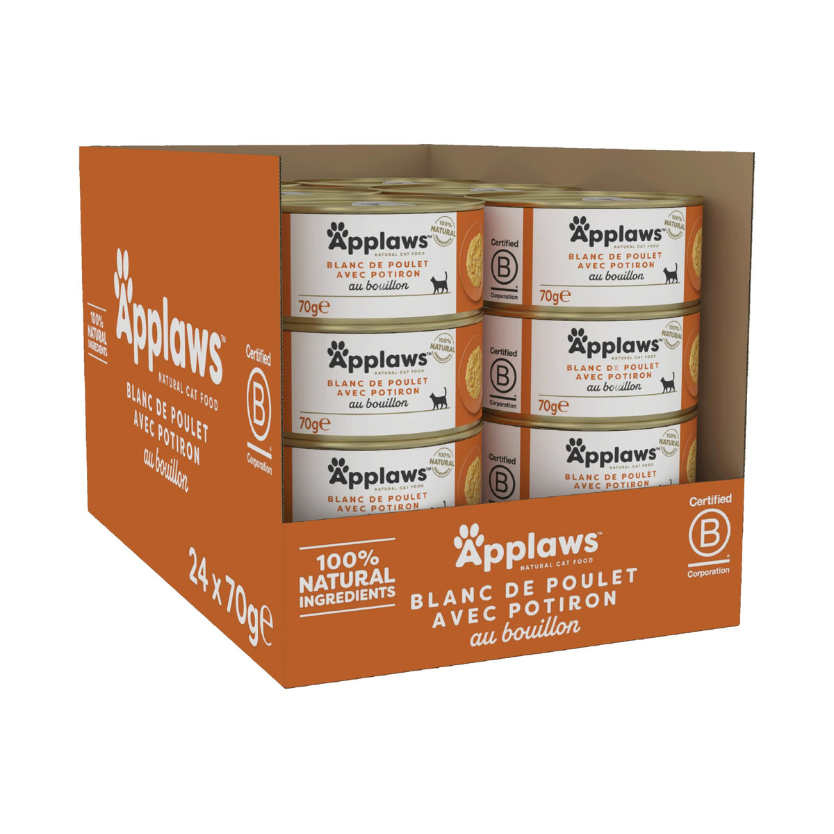 Applaws 100% Natural Wet Cat Food 24 x 70g Tuna Fillet Tins in Broth